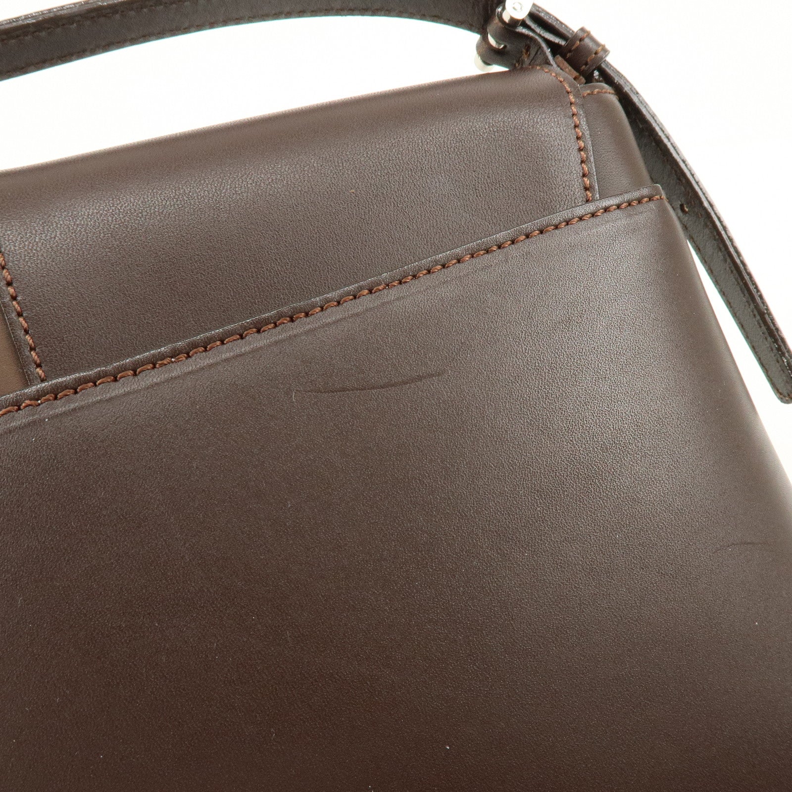 BURBERRY Leather Hand Bag Shoulder Bag Brown