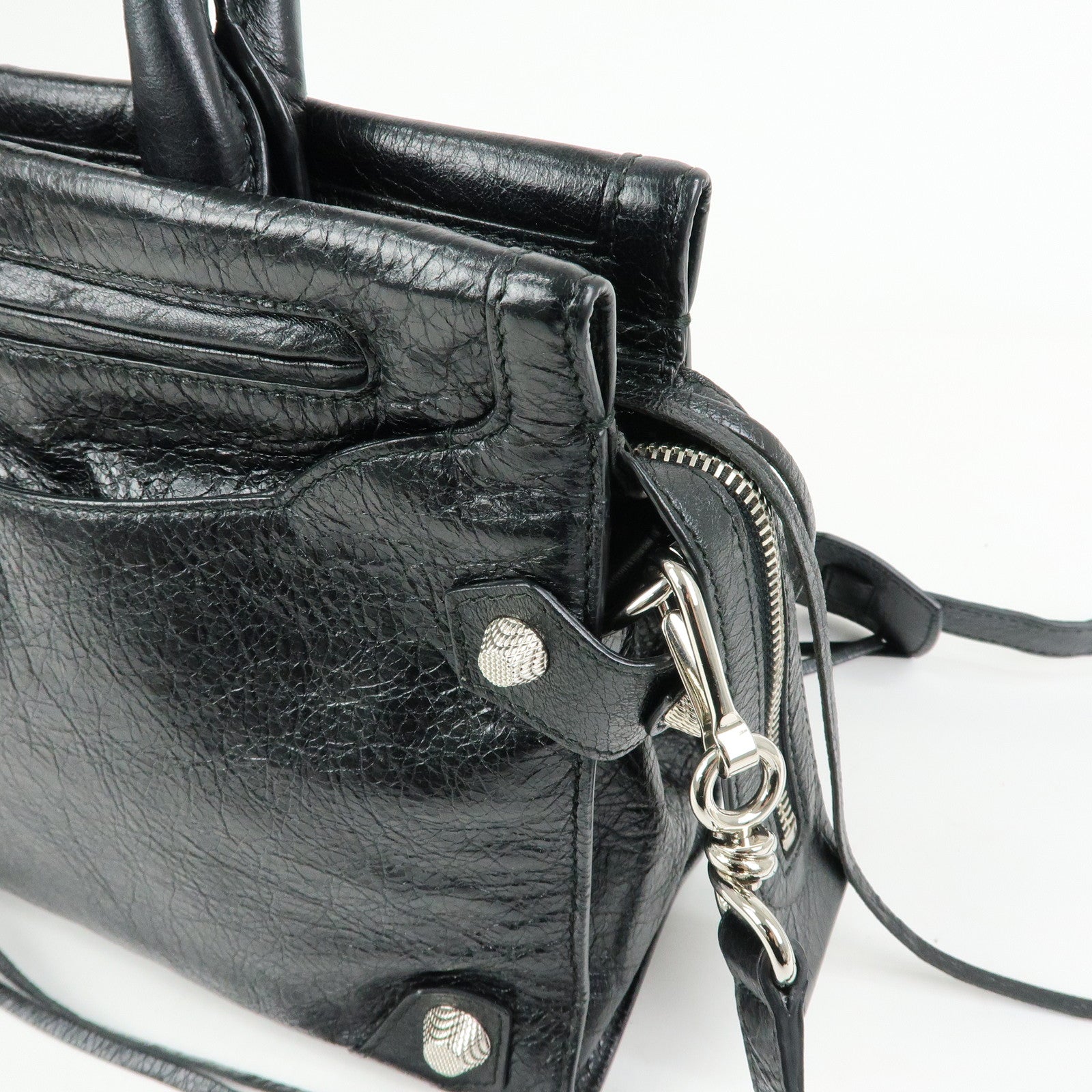 BALENCIAGA Padlock All Afternoon Mute City 2Way Bag Black 443698