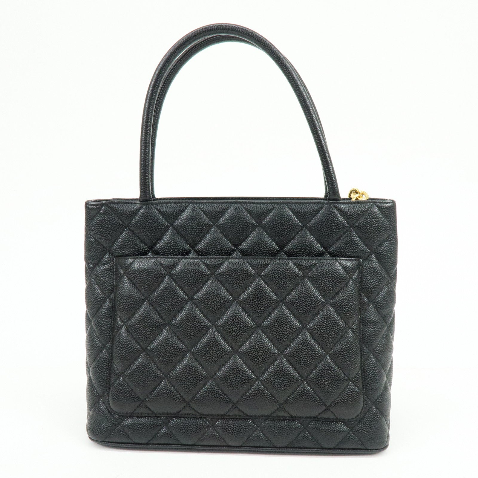 CHANEL Matelasse COCO Mark Medallion Caviar Skin Tote Bag A01804