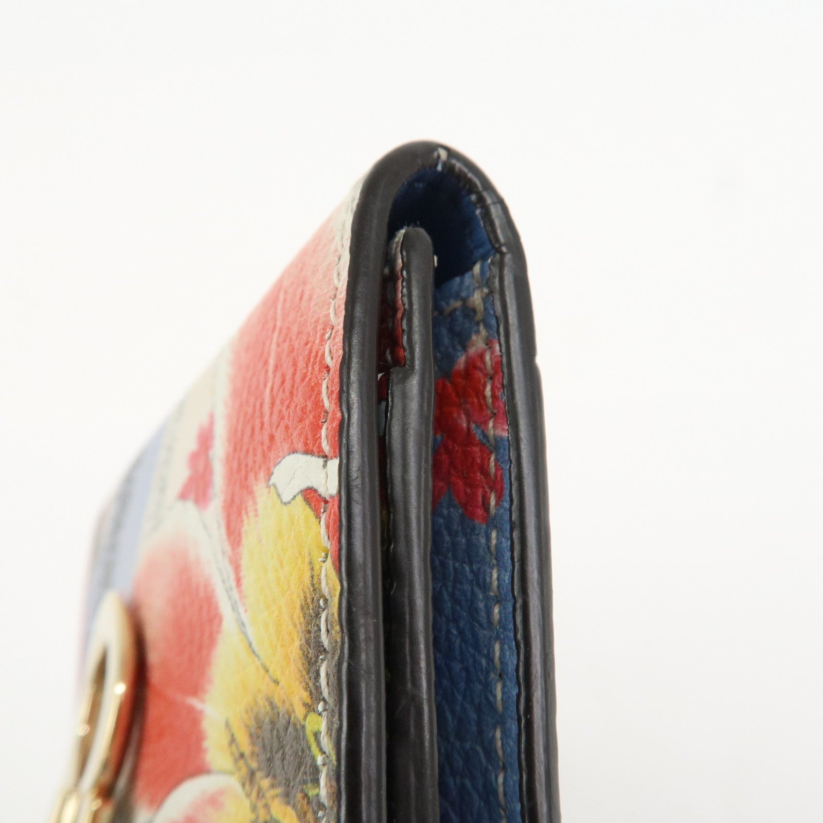 Ferragamo Gancini Leather Fragment Case Card Case Multicolor