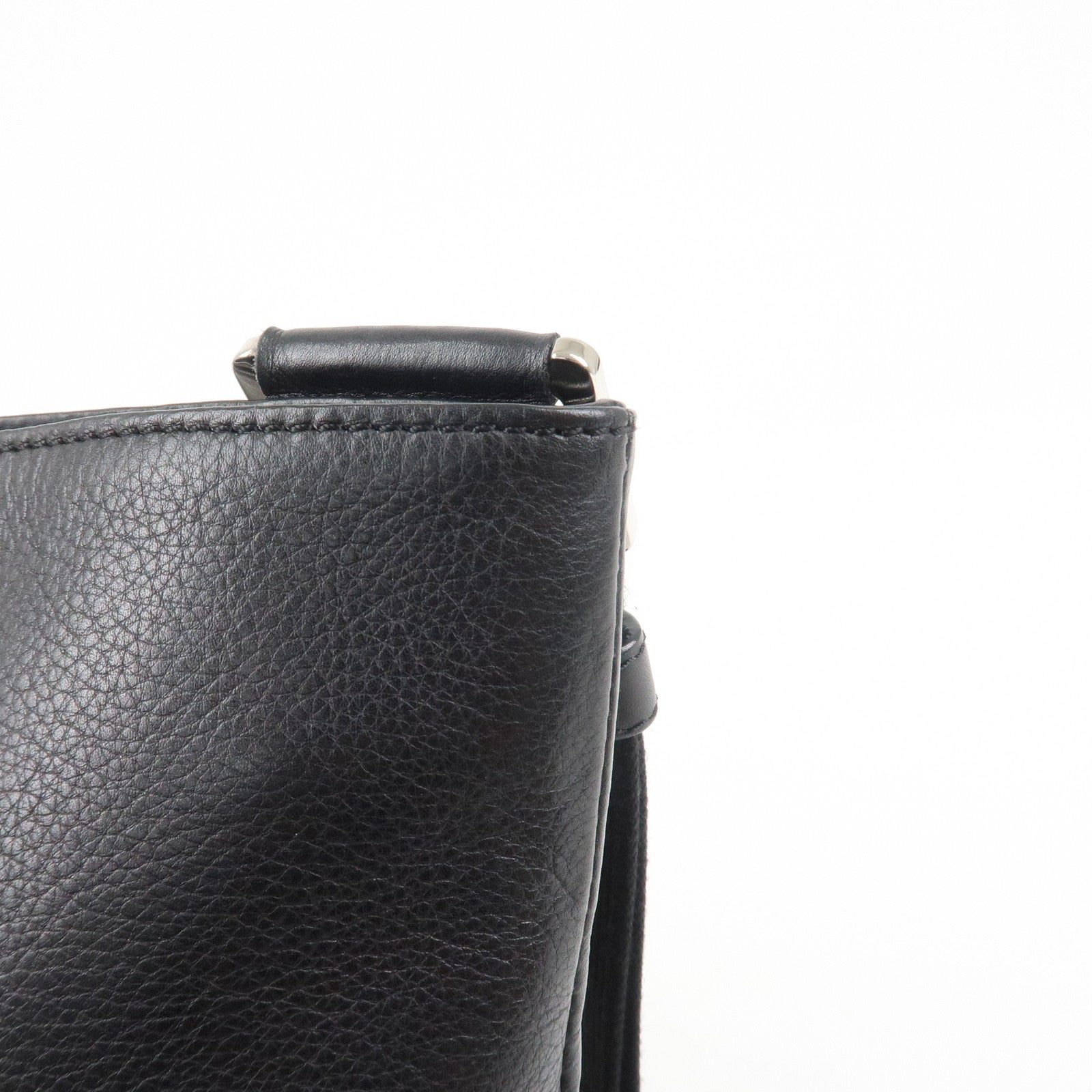 LOEWE Anagram Leather Shoulder Bag Crossbody Bag Black