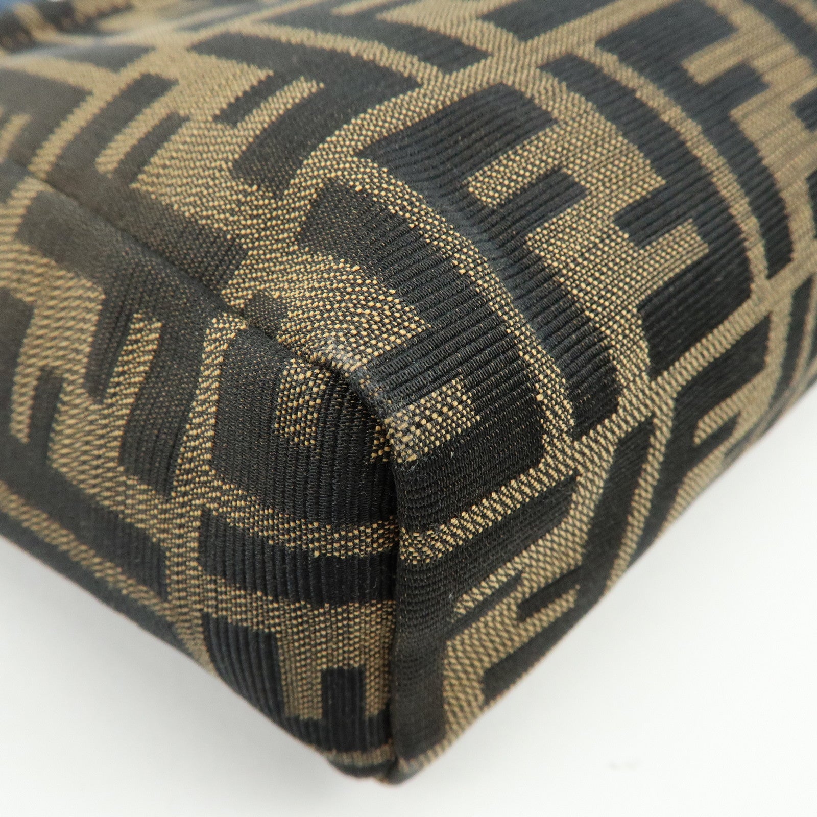 FENDI Zucca Canvas Leather Hand Bag Brown Black Navy 8N0000