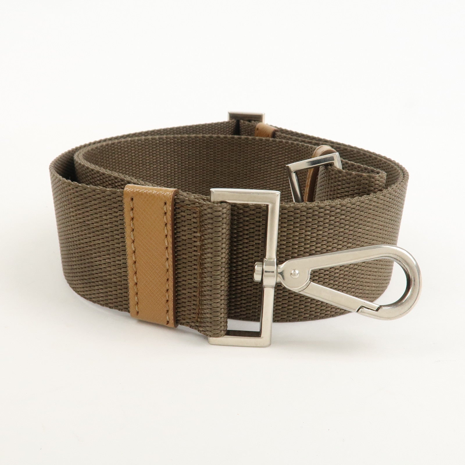 PRADA Triangle Logo Leather 2Way Bag Shoulder Bag Brown