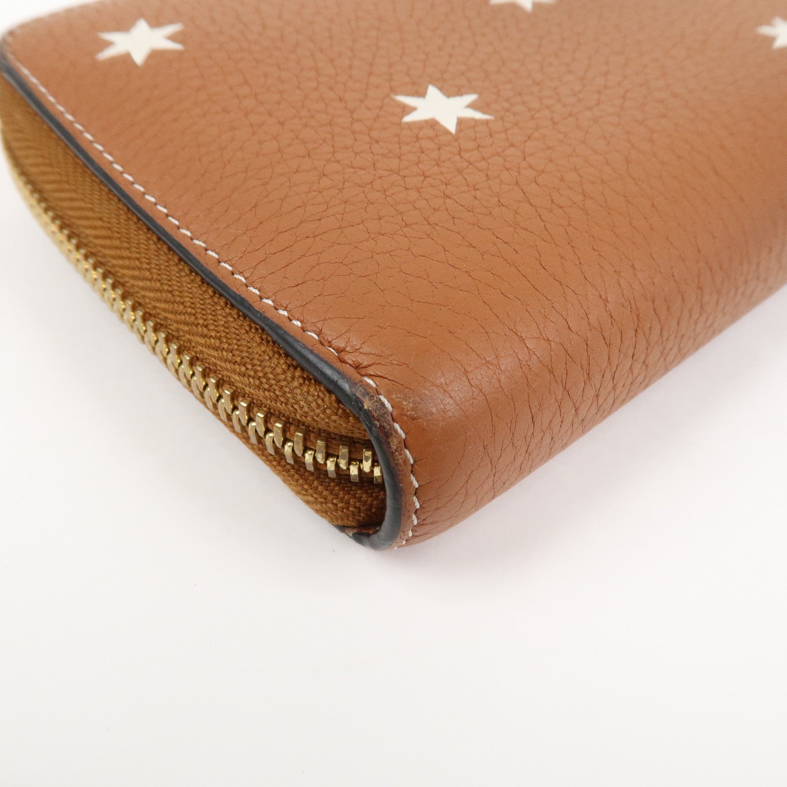 LOEWE Anagram Leather Round Zippy Wallet Long Wallet Camel