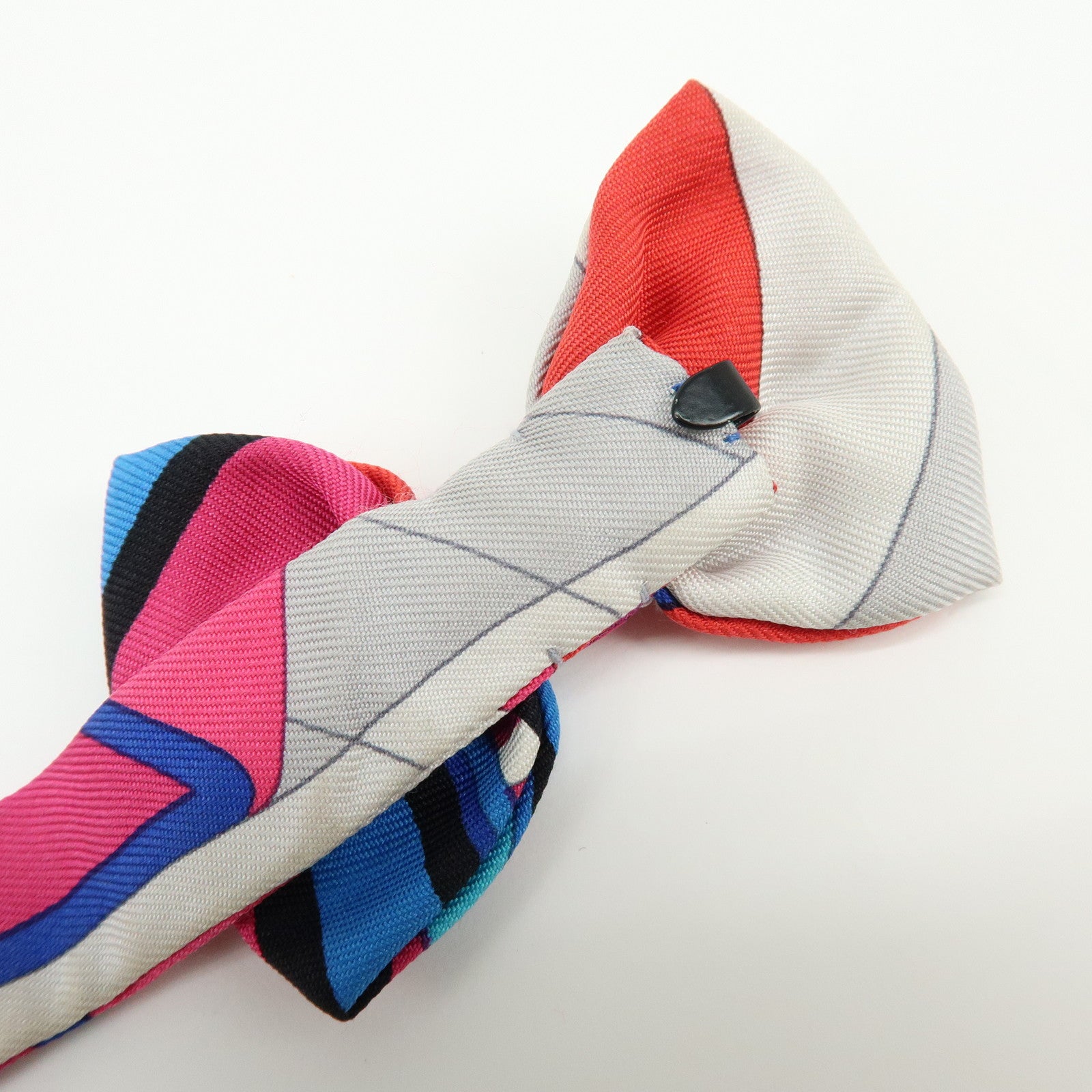 HERMES Silk100% Noeud Papillon Ribbon Bow Tie Multicolor