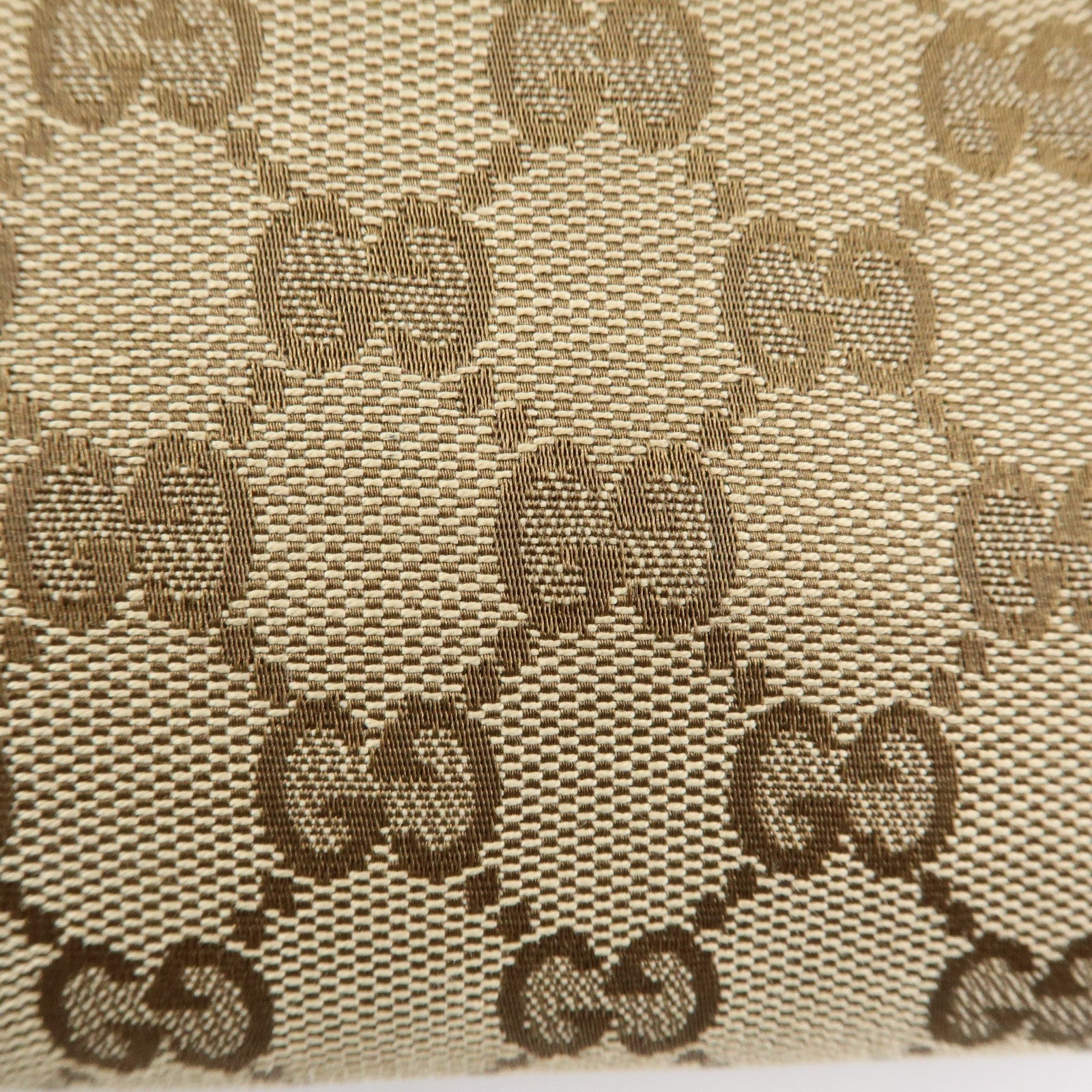 GUCCI Interlocking G GG Canvas Leather Hand Bag Beige Brown 353120