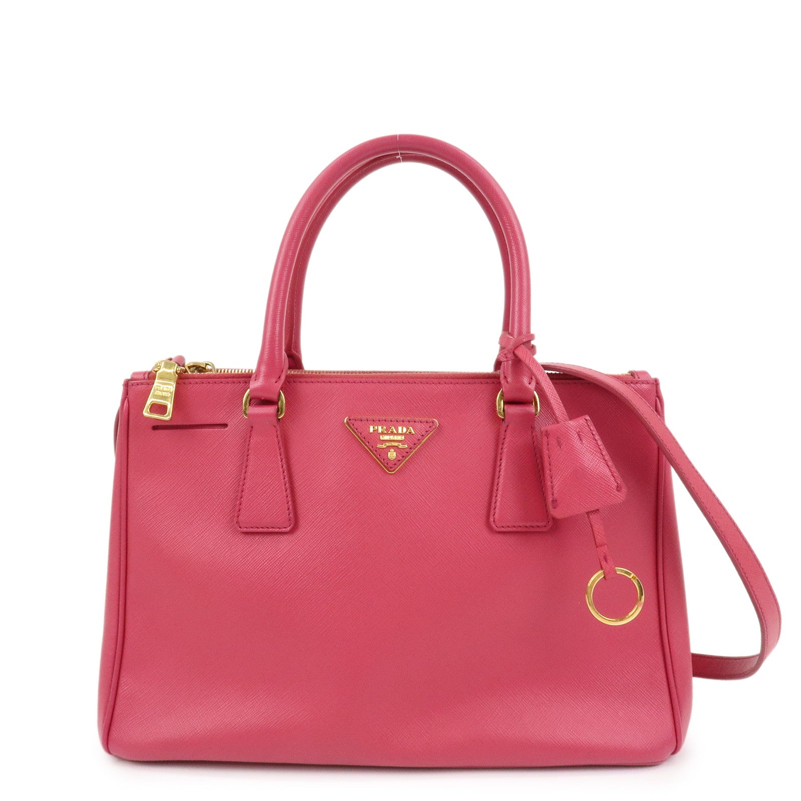 PRADA Saffiano Leather Galleria 2Way Hand Shoulder Bag Pink 1BA863