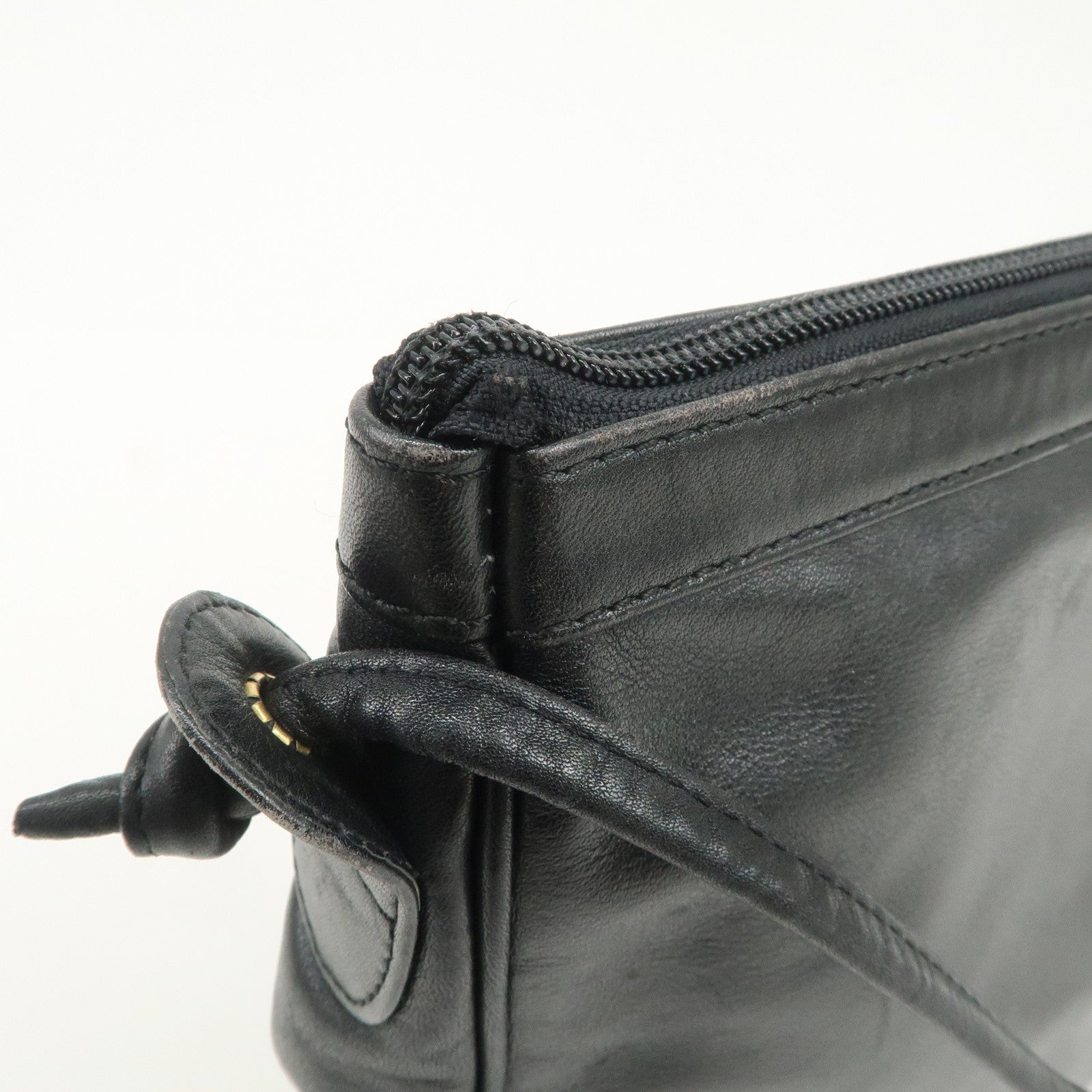 LOEWE Anagram Logo Leather Shoulder Bag Crossbody Bag Black