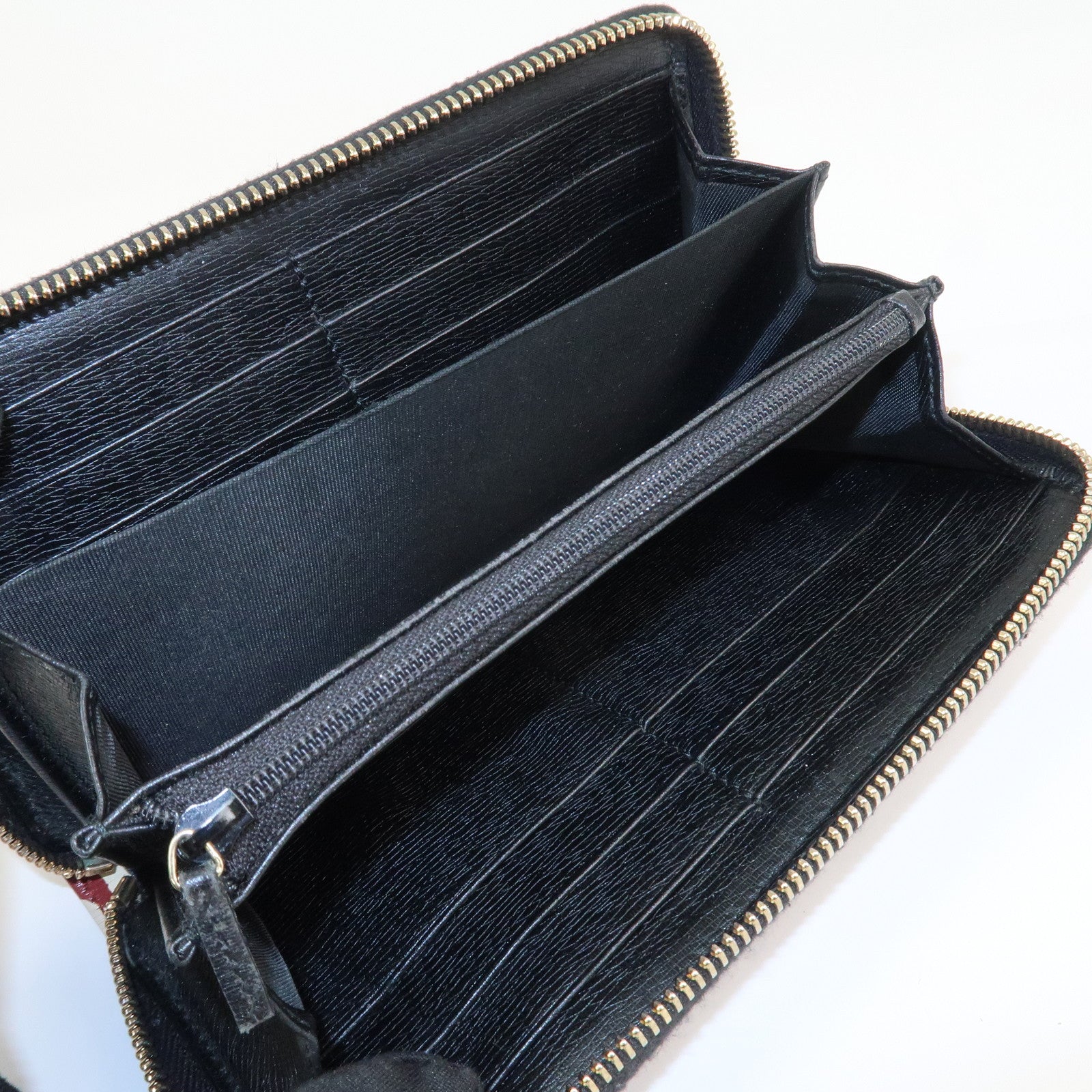 GUCCI Interlocking G Leather Leopard Round Zippy Long Wallet 309705