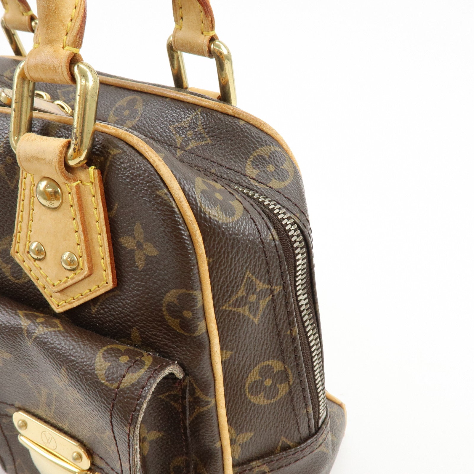 Louis Vuitton Monogram Manhattan PM Hand Bag Brown M40026