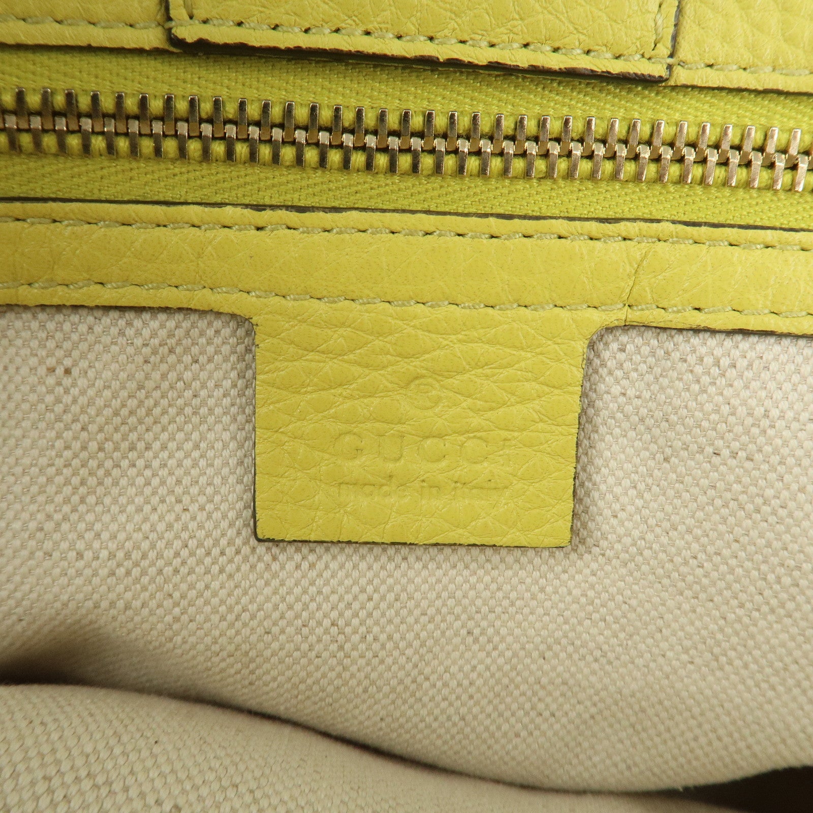 GUCCI Bamboo Shopper Large Tote Bag 2WAY Hand Bag Yellow 323658