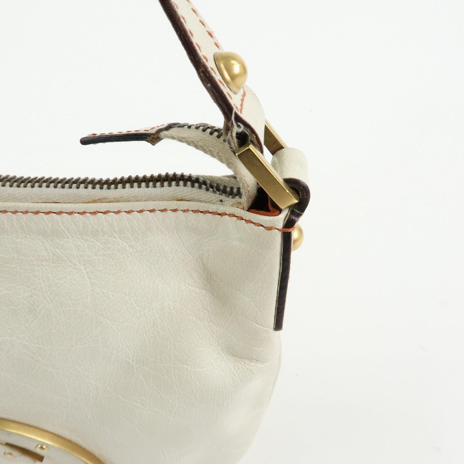 GUCCI Interlocking G Leather Hand Bag Shoulder Bag Ivory 121552