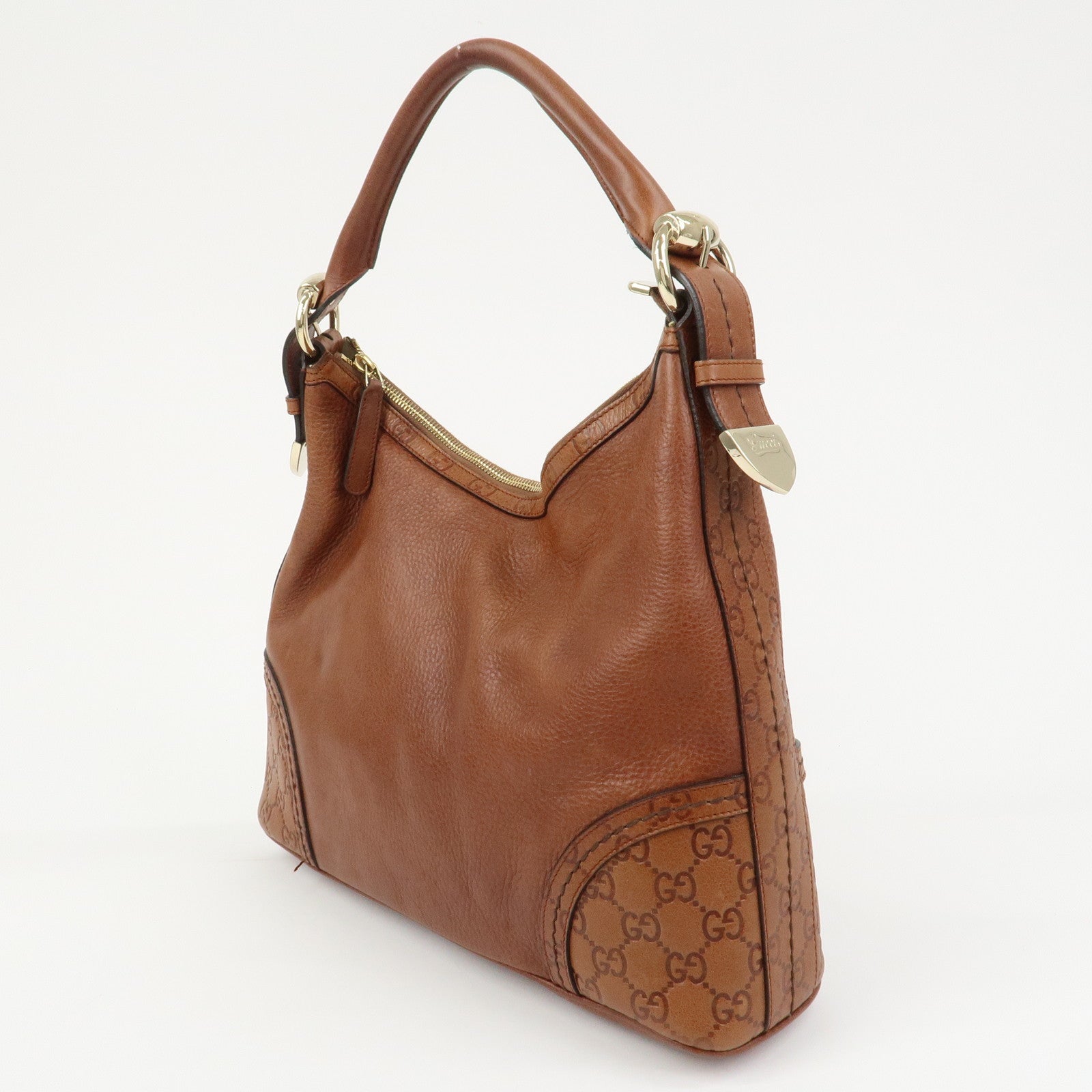 GUCCI Guccissima Leather Shoulder Bag Hand Bag Brown 181515