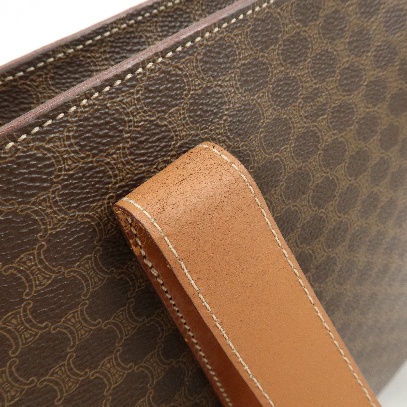 CELINE Macadam PVC Leather Tote Bag Shoulder Bag Brown