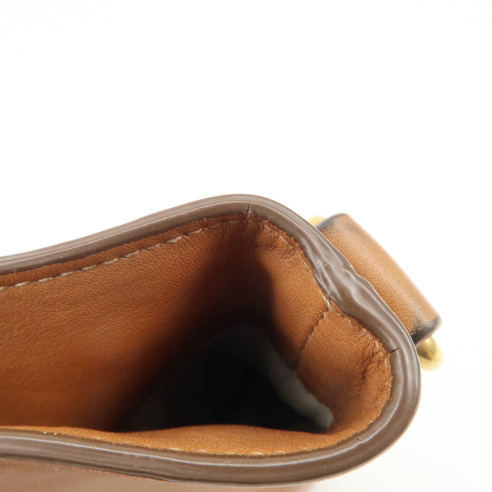 PRADA Calf Leather 2Way Bag Hand Bag Shoulder Bag Brown BN1902