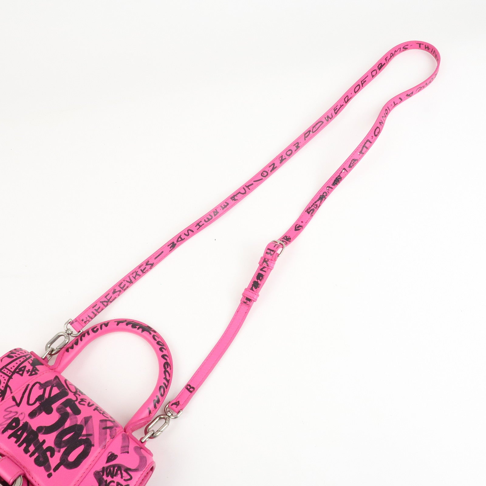 BALENCIAGA Hourglass XS 2Way Hand Shoulder Bag Hot Pink 592833
