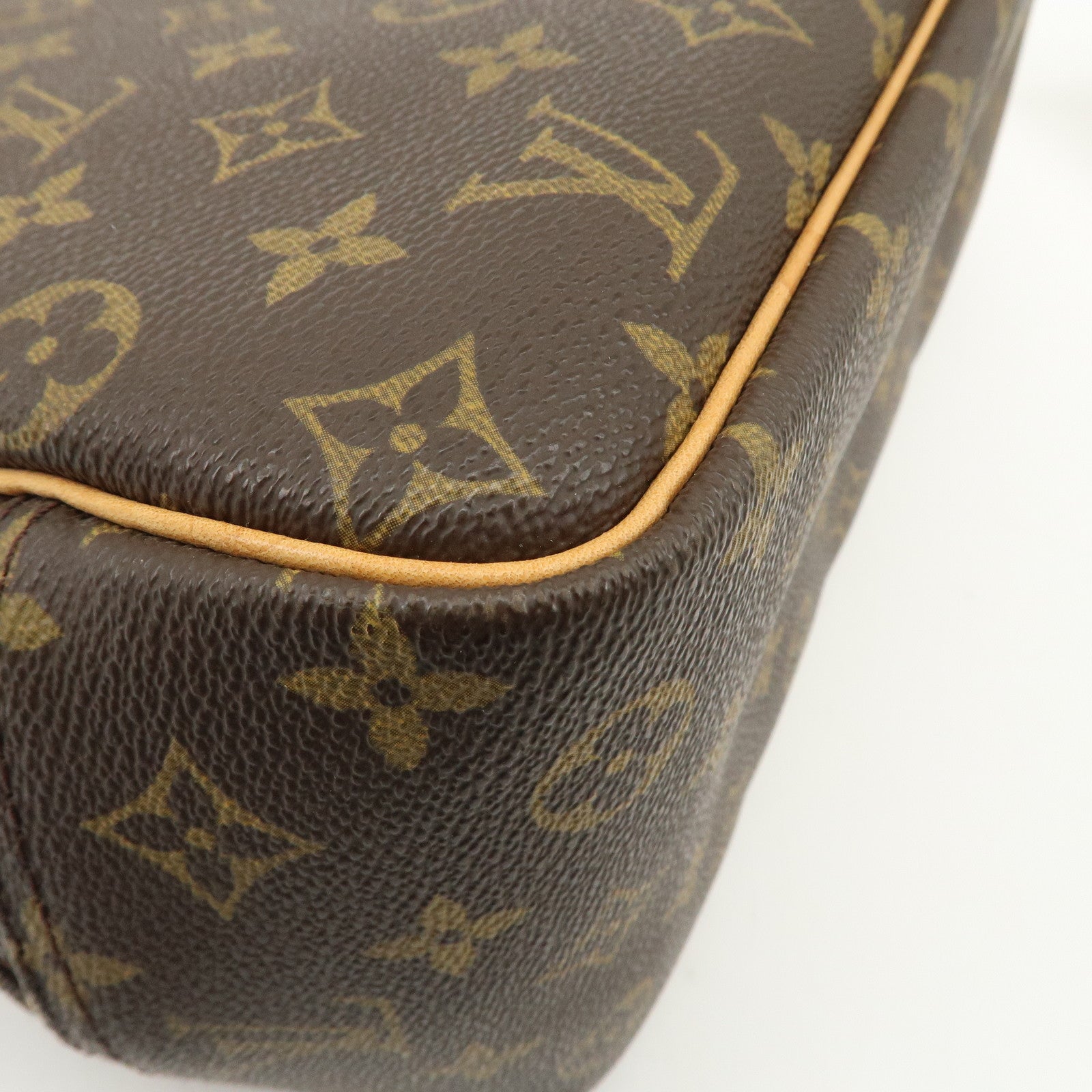 Louis Vuitton Monogram Deauville Hand Bag Brown M47270 Used