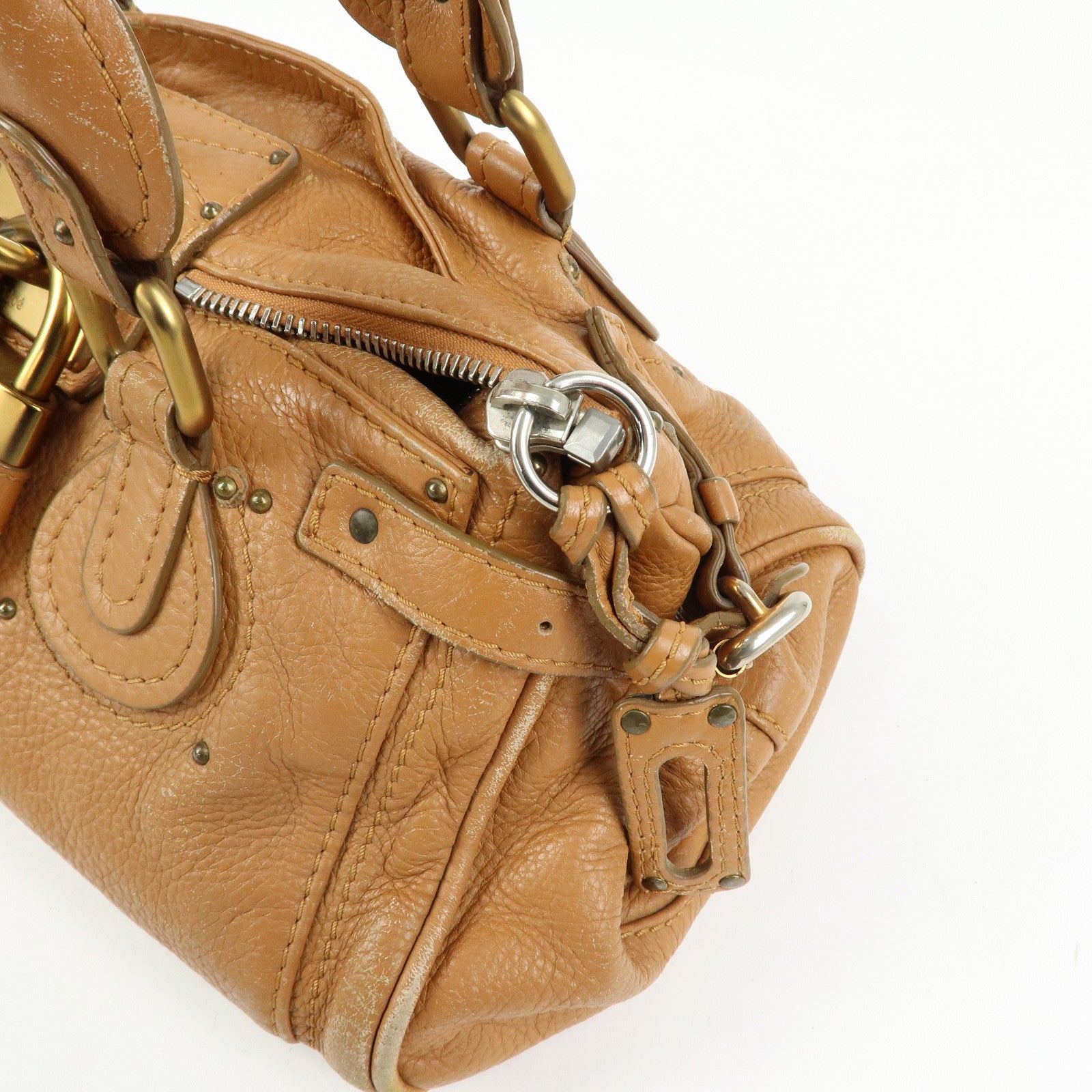 Chloe Paddington Medium Leather Hand Bag Shoulder Bag Brown