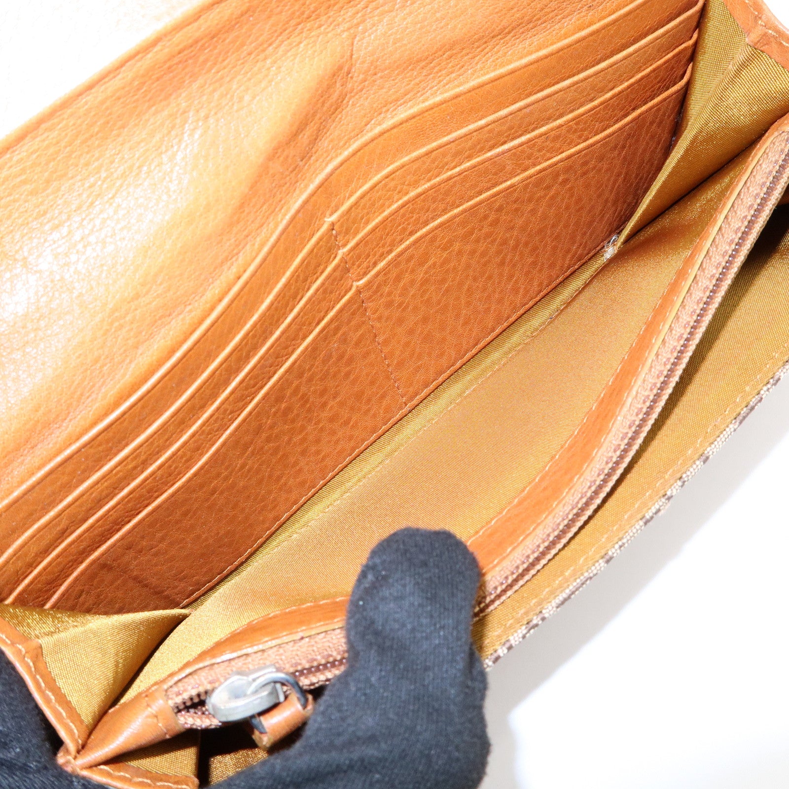 Christian Dior Trotter Street Chic Canvas Leather Long Wallet Brown