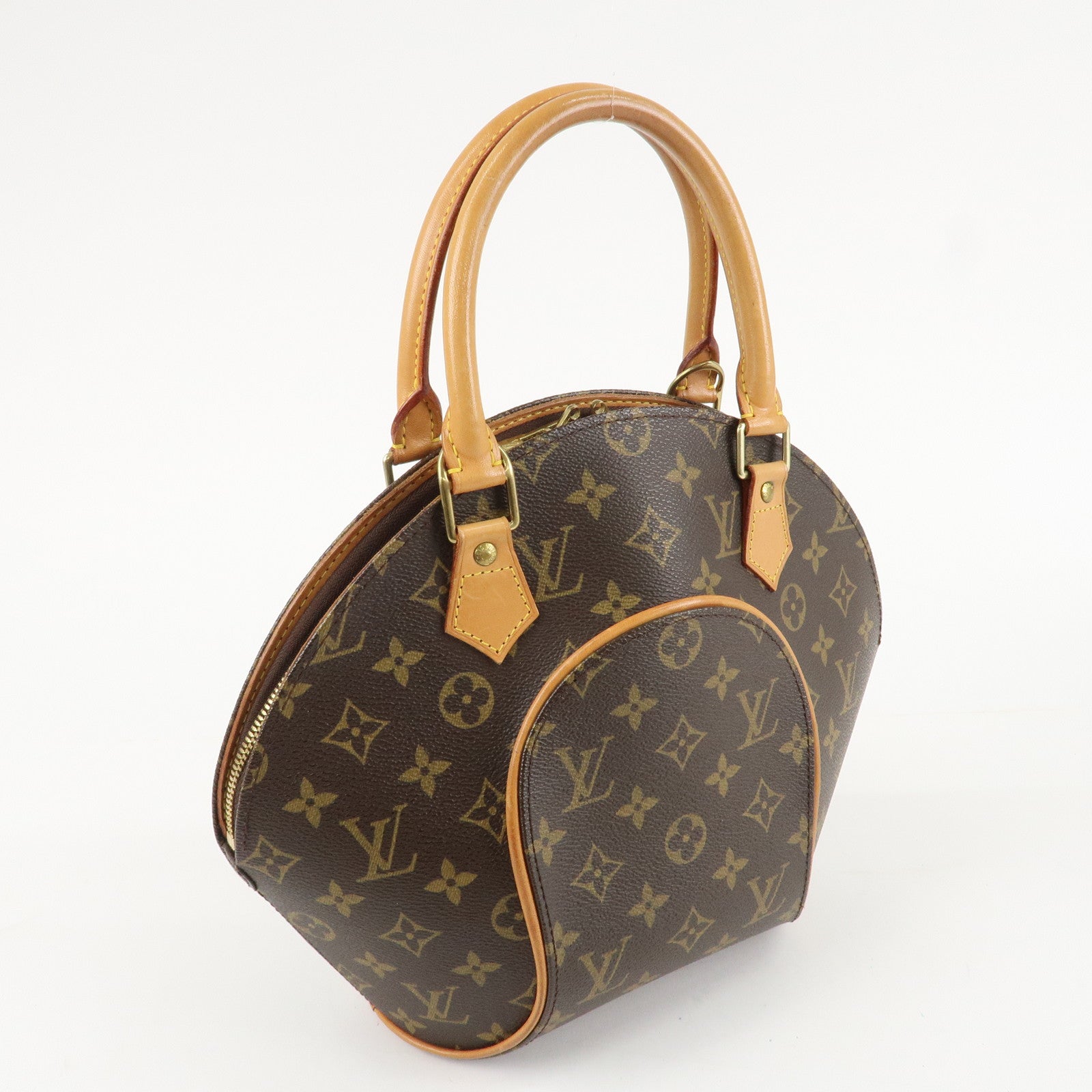Louis Vuitton Monogram Canvas Ellipse PM Hand Bag Brown M51127 Used
