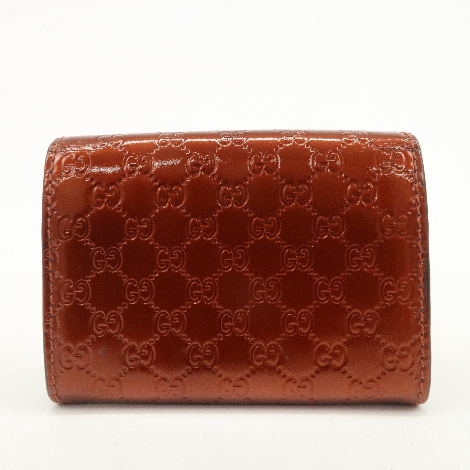 GUCCI Micro Guccissima Leather Coin Case Coin Purse Orange 295845