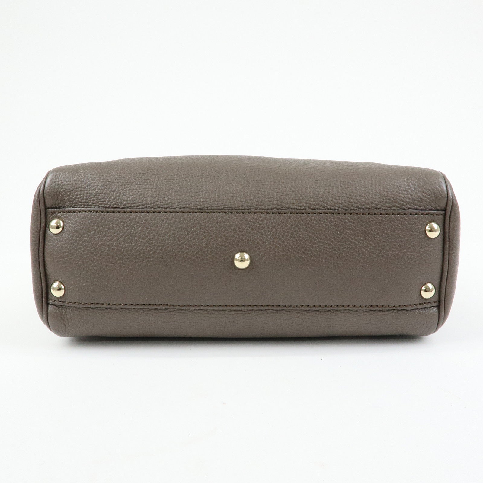 GUCCI Bamboo Leather Shopper Small 2Way Bag Greige 336032