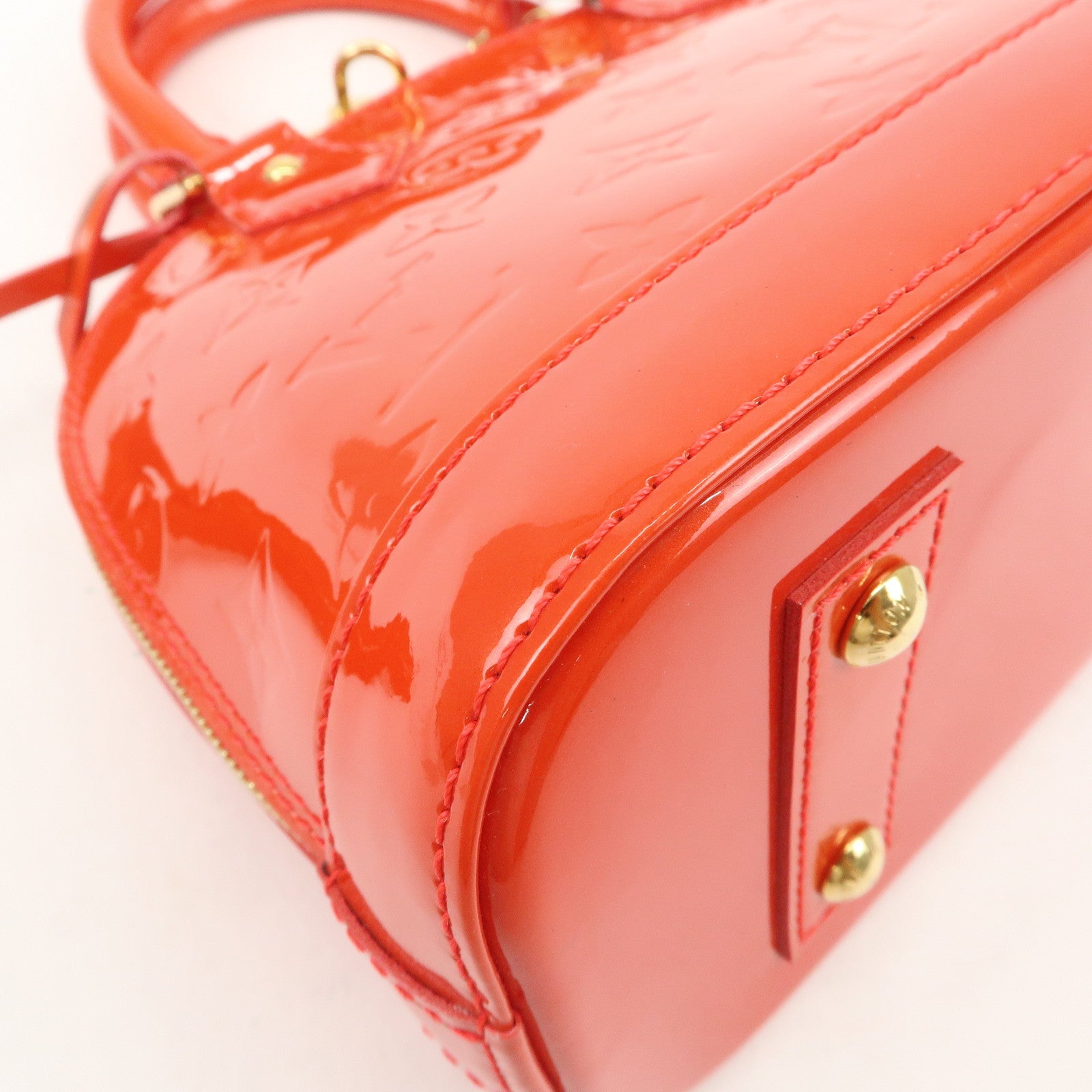 Louis Vuitton Monogram Vernis Alma BB 2Way Hand Bag Rouge M91698 Used