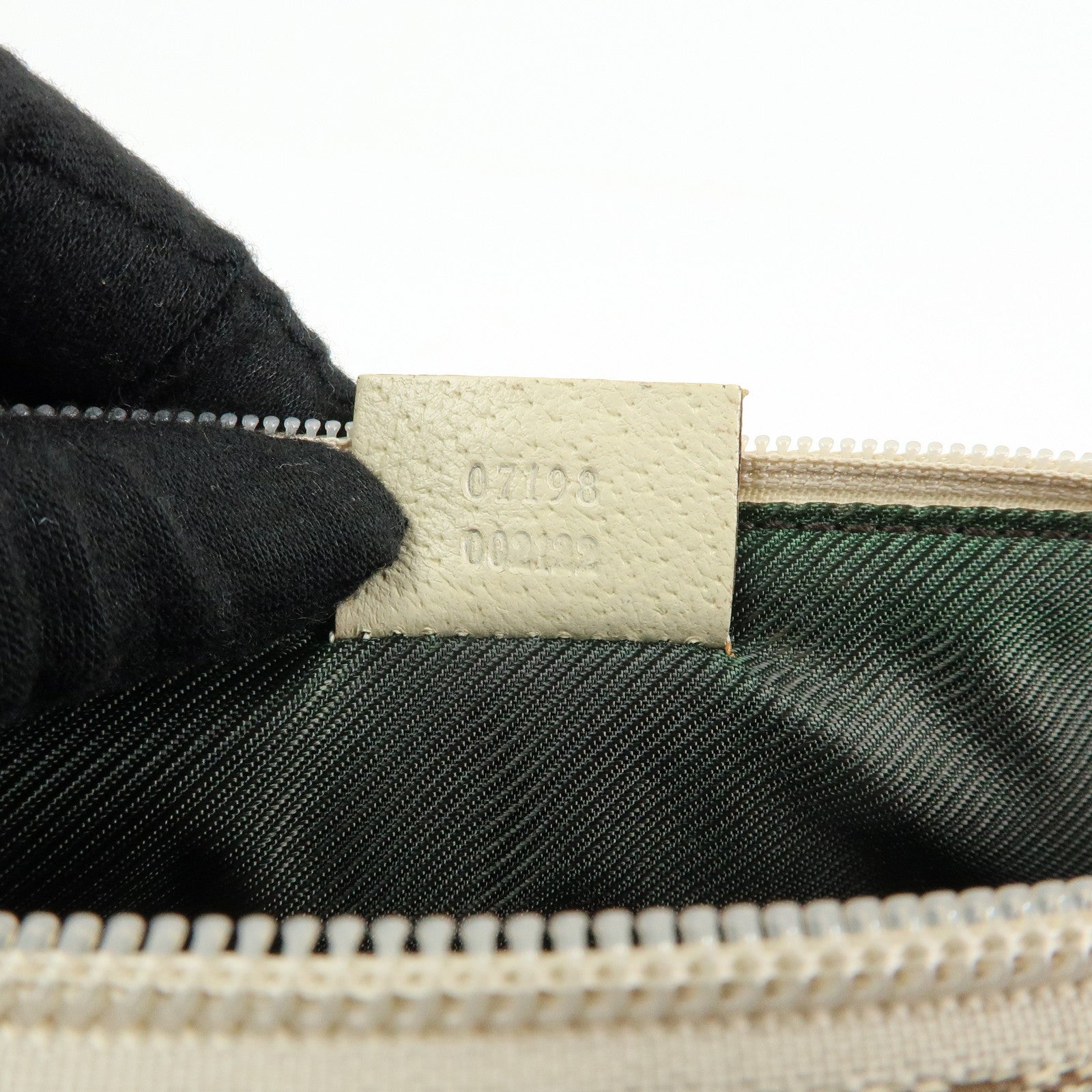 GUCCI Boat Bag GG Canvas Leather Hand Bag Pouch Brown Ivory 07198
