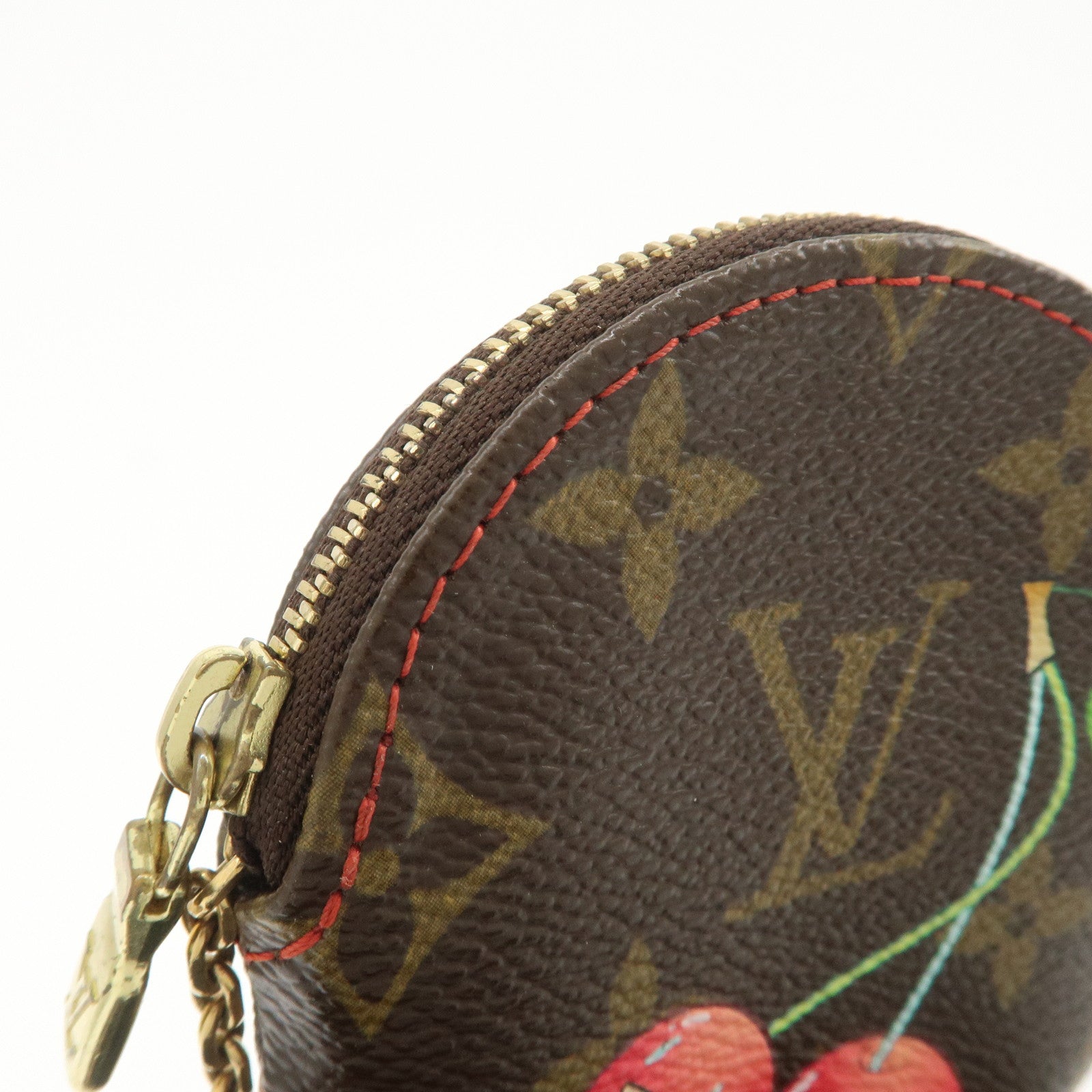 Louis Vuitton Monogram Cherry Porte Monnaie Rond Coin Case M95043