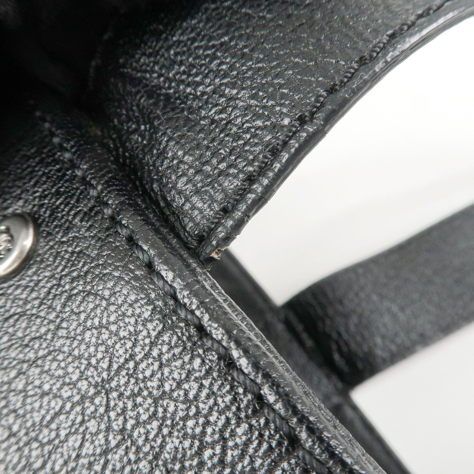 CHANEL COCO Mark Patent Leather Punchcing Tote Bag Shoulder Bag Black Used