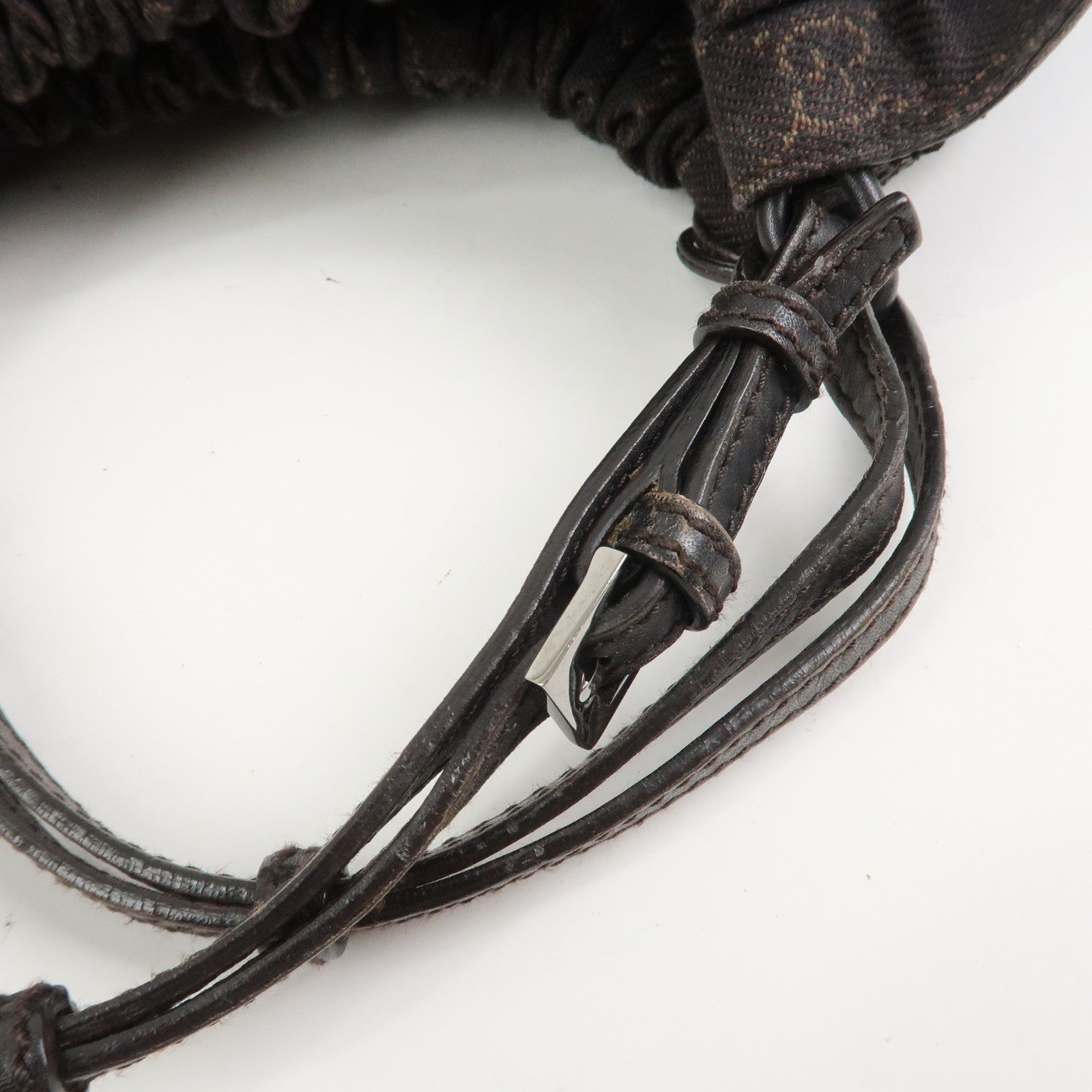 GUCCI GG Monogram Canvas Leather Tote Bag Hand Bag Brown 76554