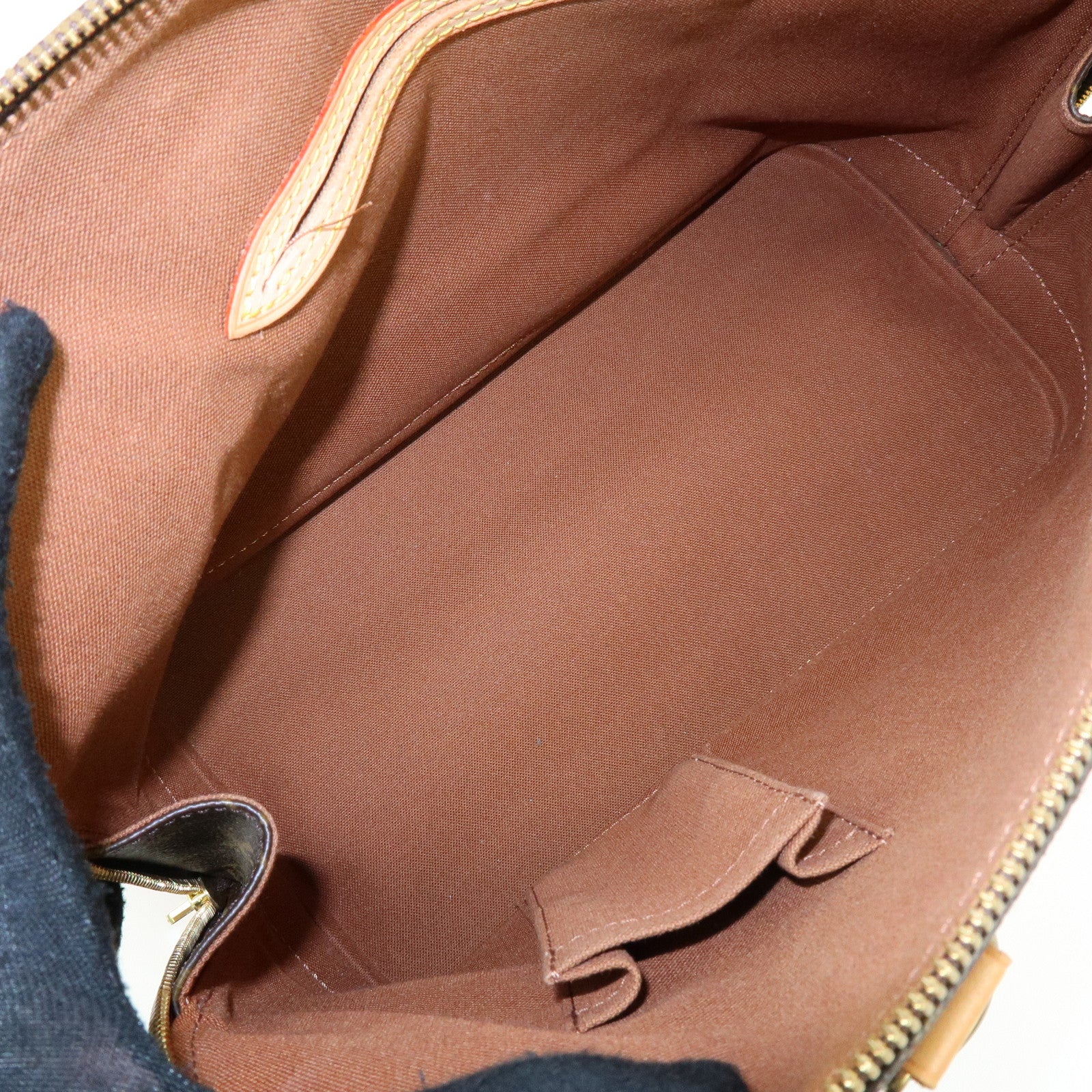 Louis Vuitton Monogram Alma Canvas Leather Hand Bag Brown M51130