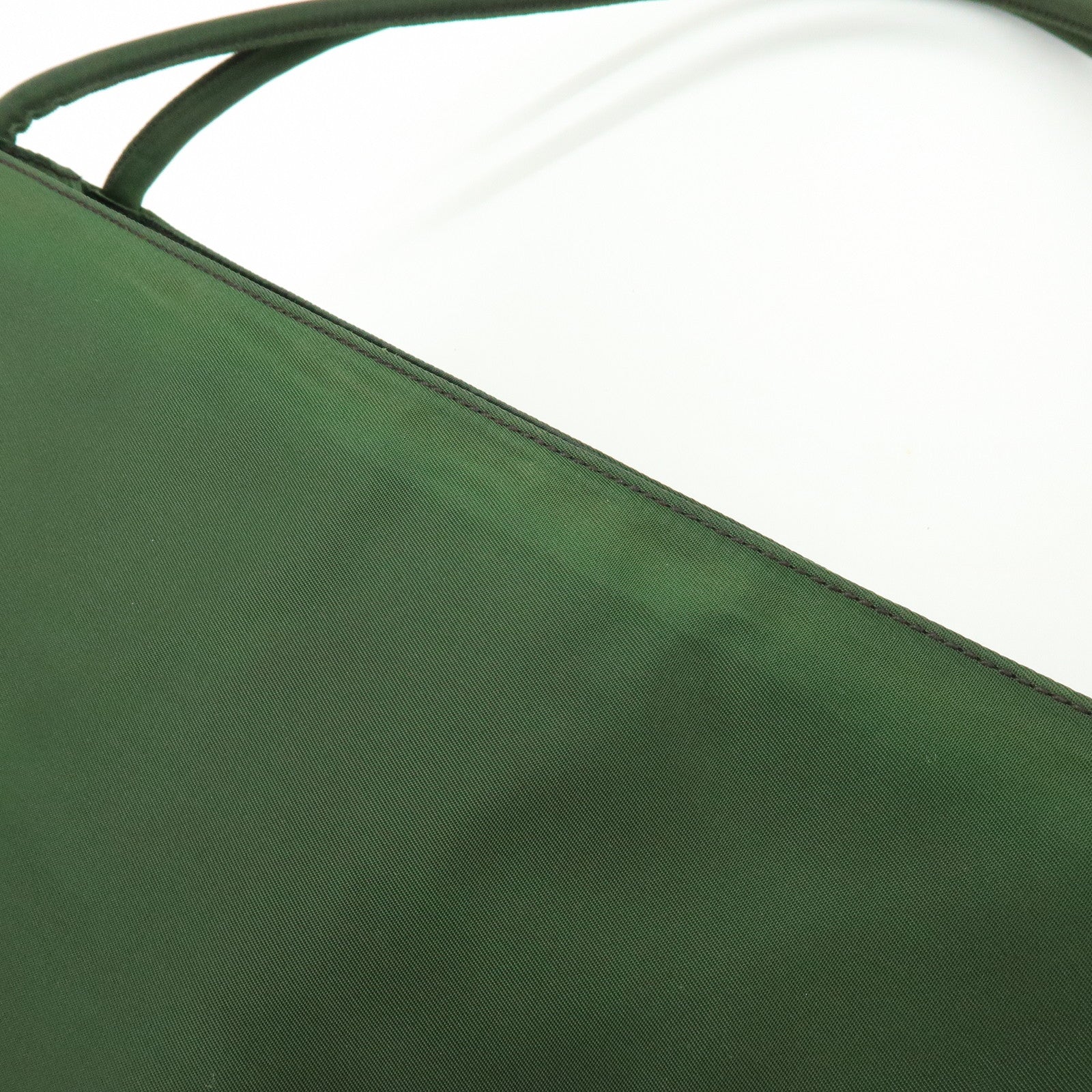 PRADA Triangle Logo Nylon Shoulder Bag Hand Bag Green B6242