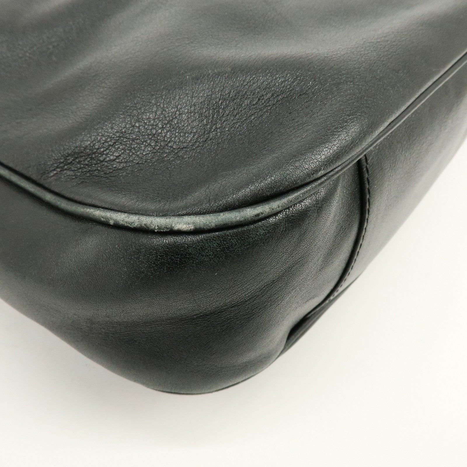 GUCCI Bamboo Leather 2Way Hand Shoulder Bag Black 001・2058・1577・0