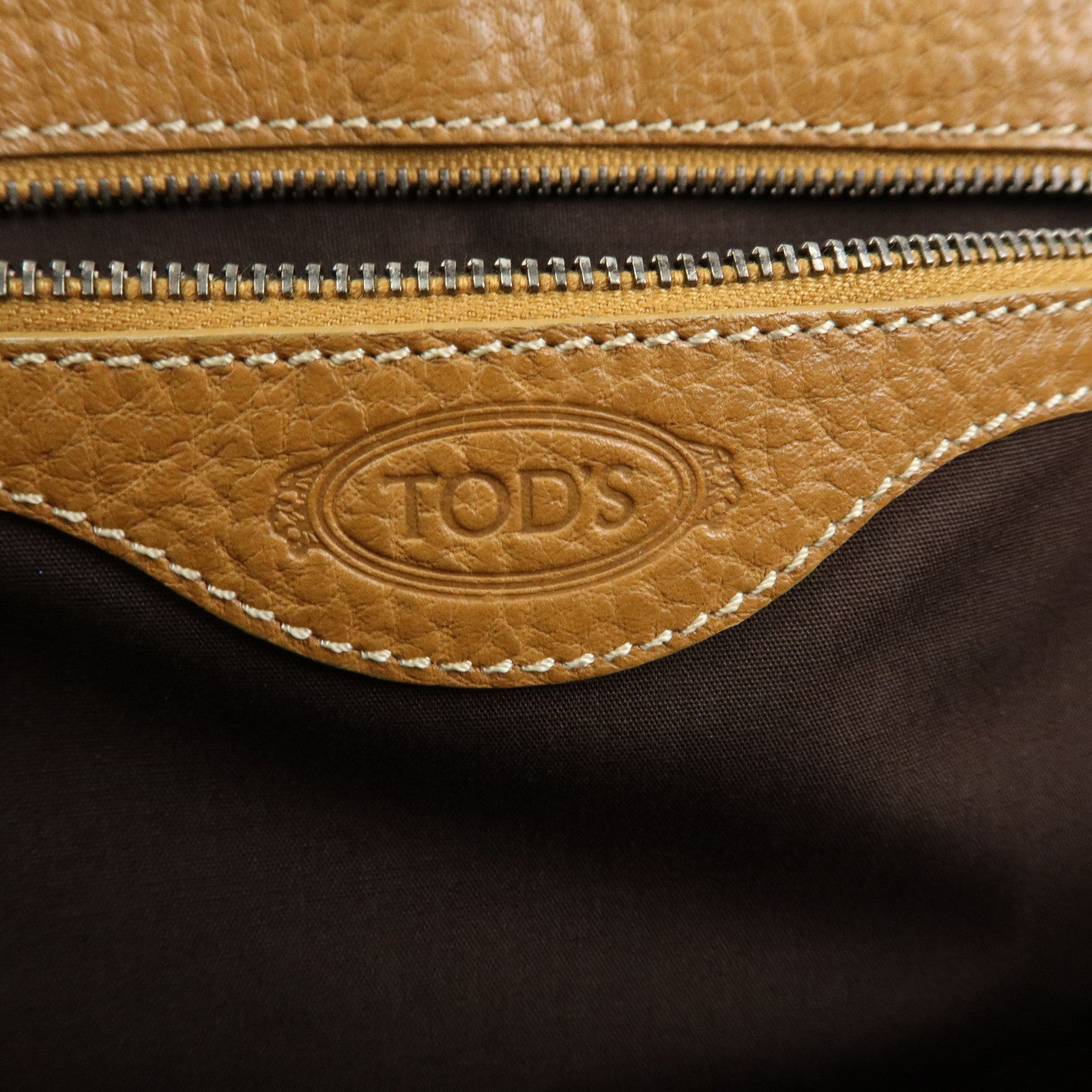 TOD'S Leather Hand Bag Shoulder Bag Brown