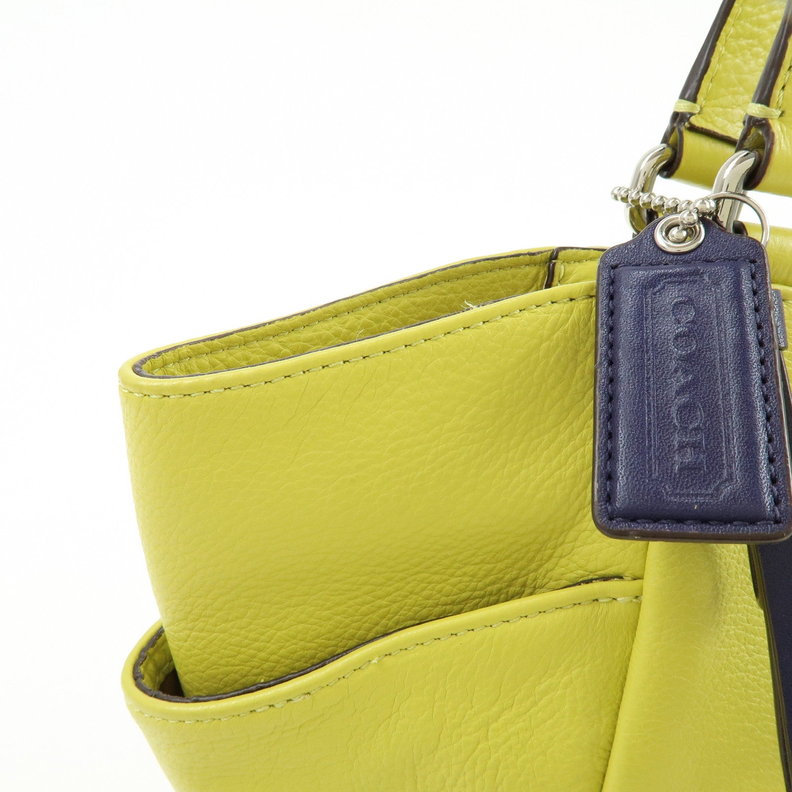 COACH Parker Leather Tote Bag Shoulder Bag Yellow