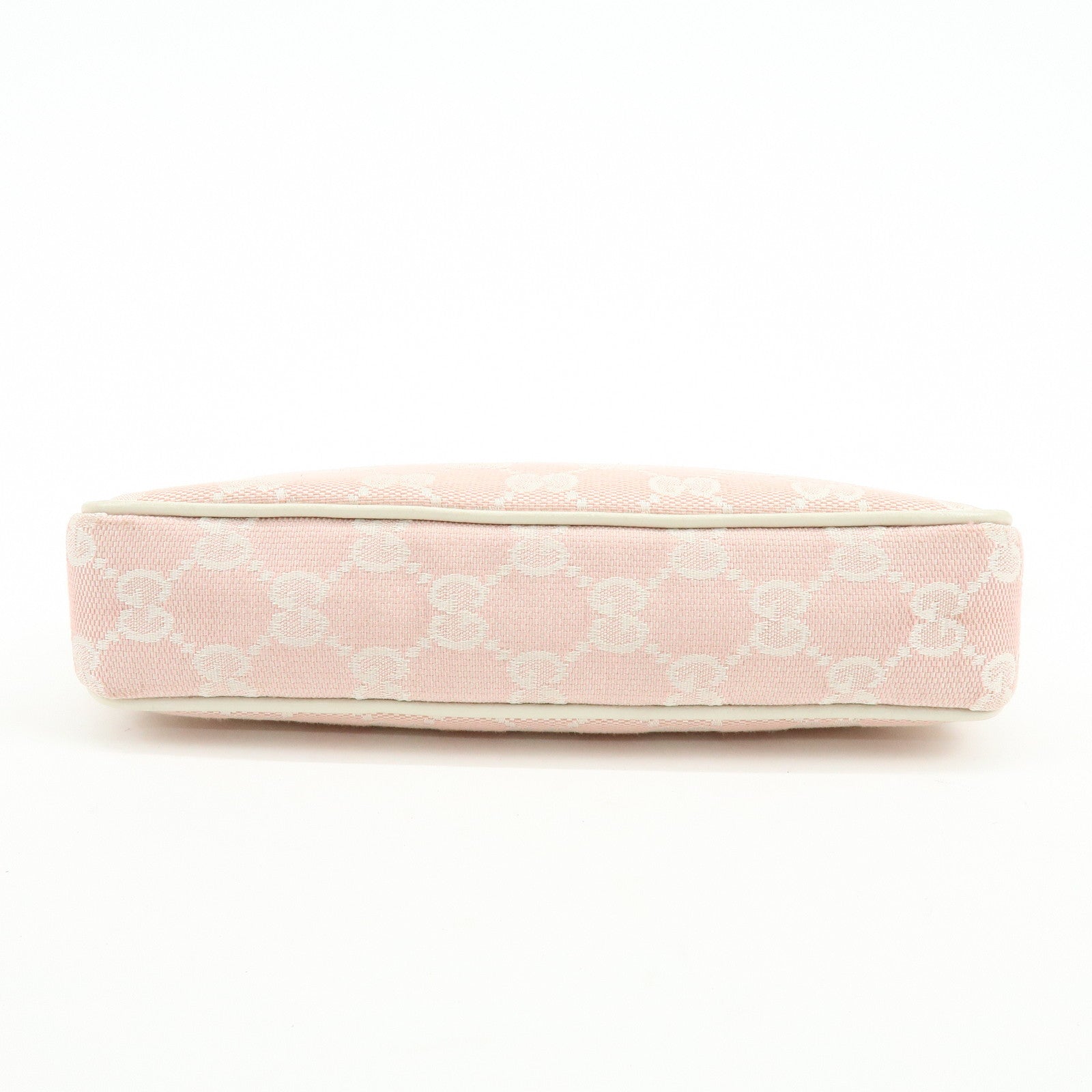 GUCCI GG Canvas Leather Hand Bag Pouch Shoulder Bag Pink 154432