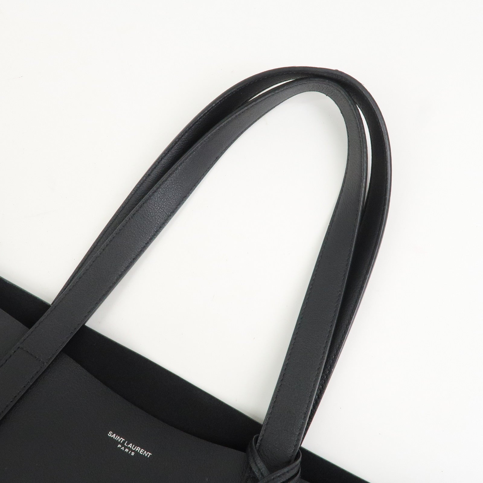 Saint Laurent Leather Tote Bag Shoulder Bag Black