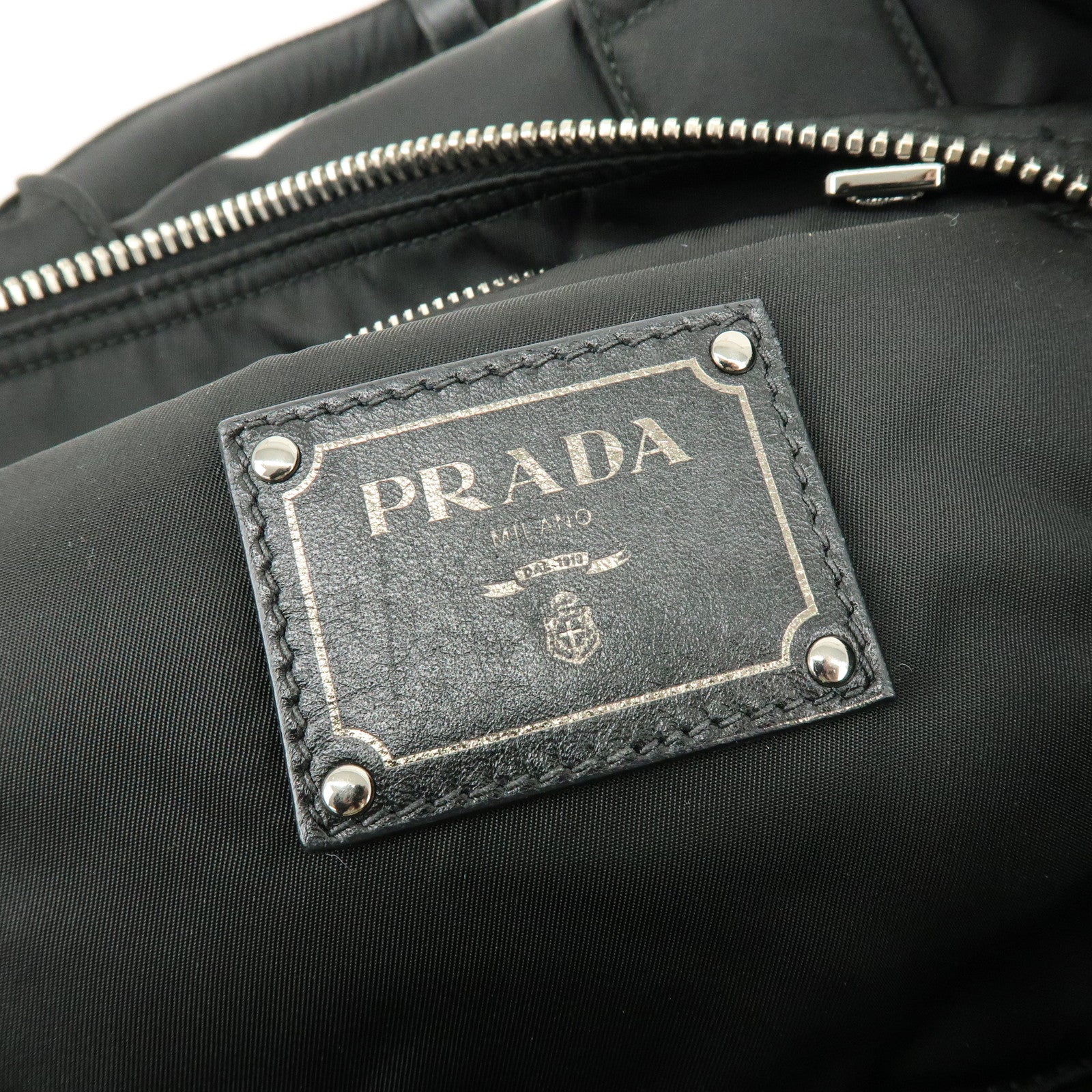 PRADA Triangle Logo 2Way Bag Hand Bag Shoulder Bag Black BN1959