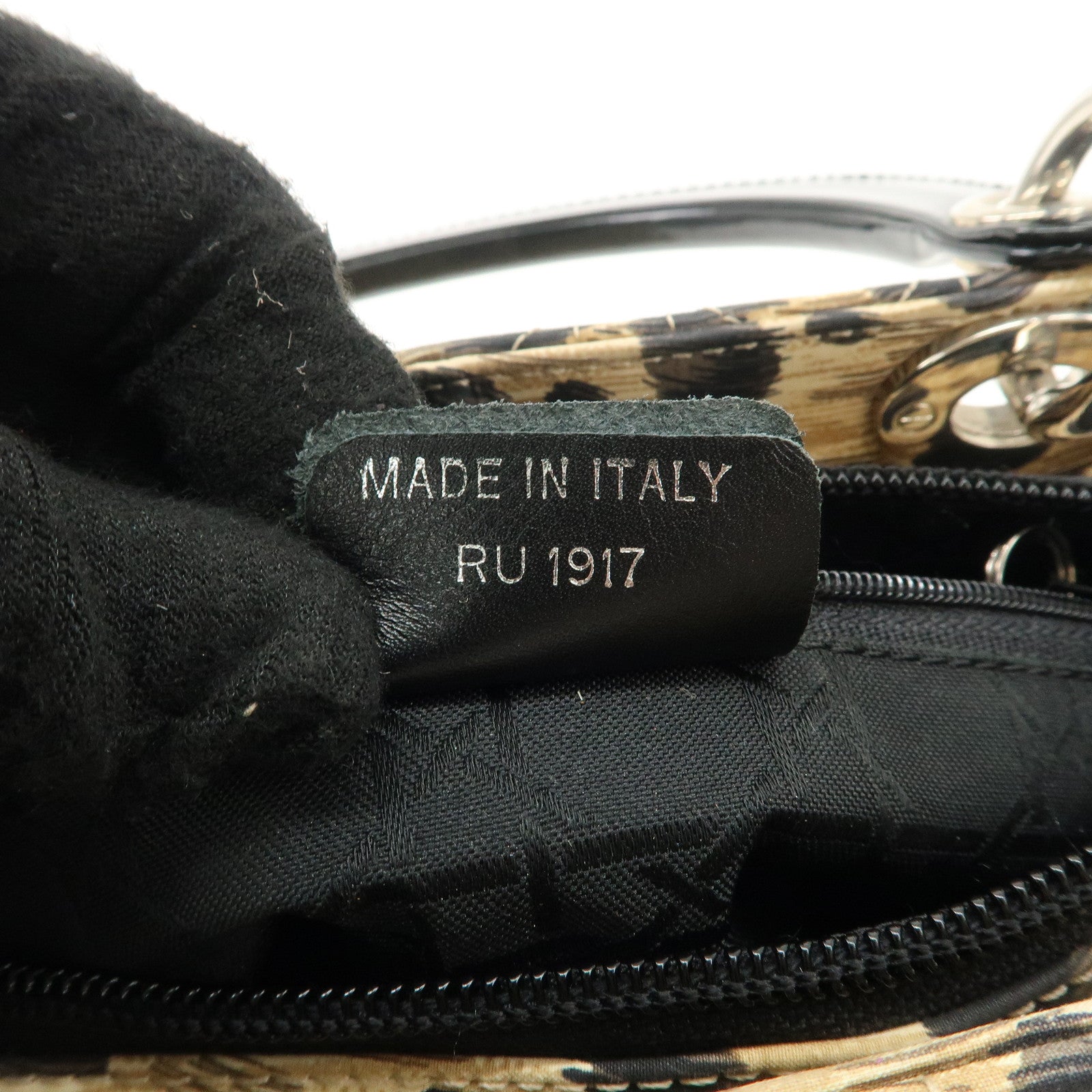 Christian Dior Lady Dior Cannage Nylon 2Way Bag Hand Bag Leopard Used