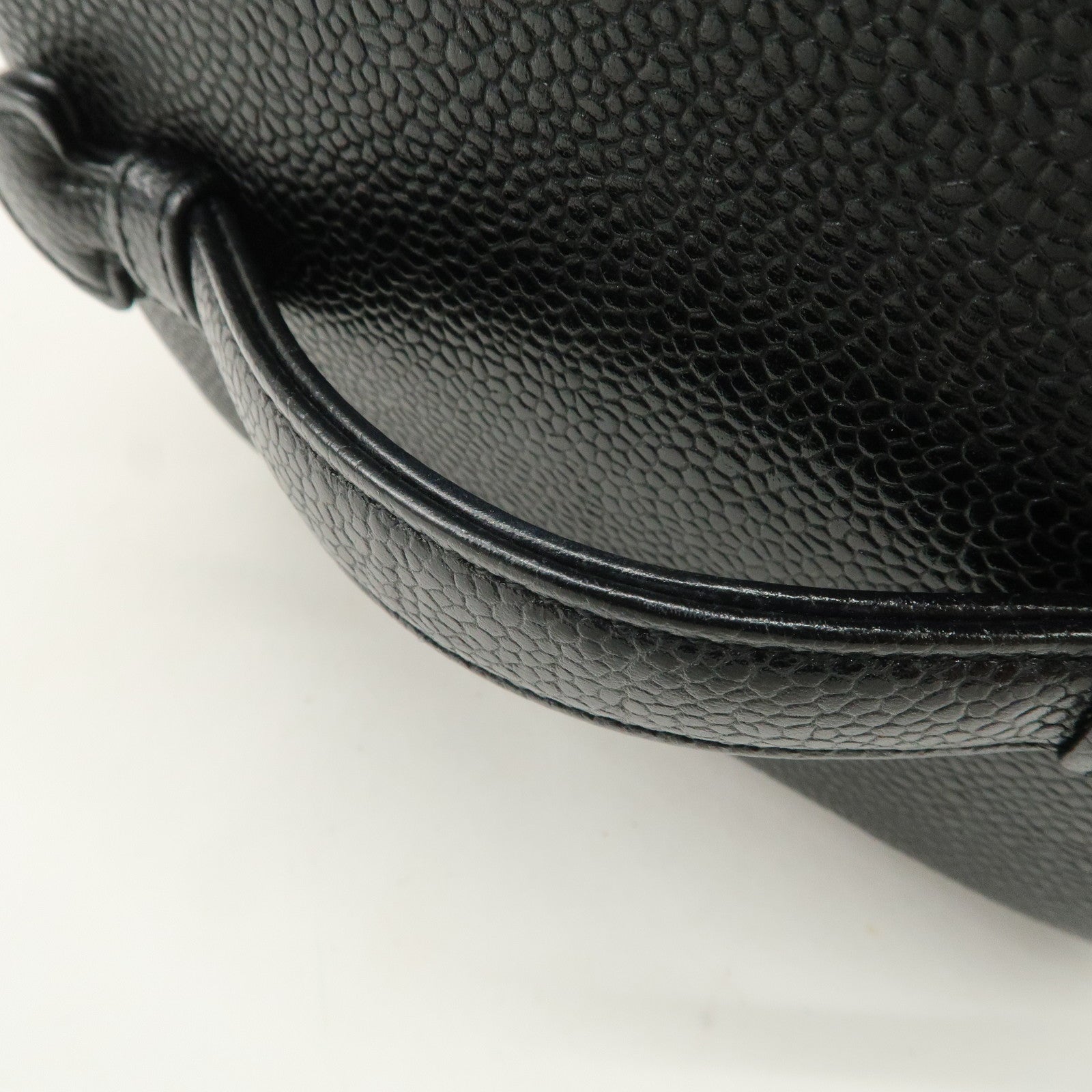 CHANEL COCO Mark Caviarskin Vanity Bag Hand Bag Black A01998