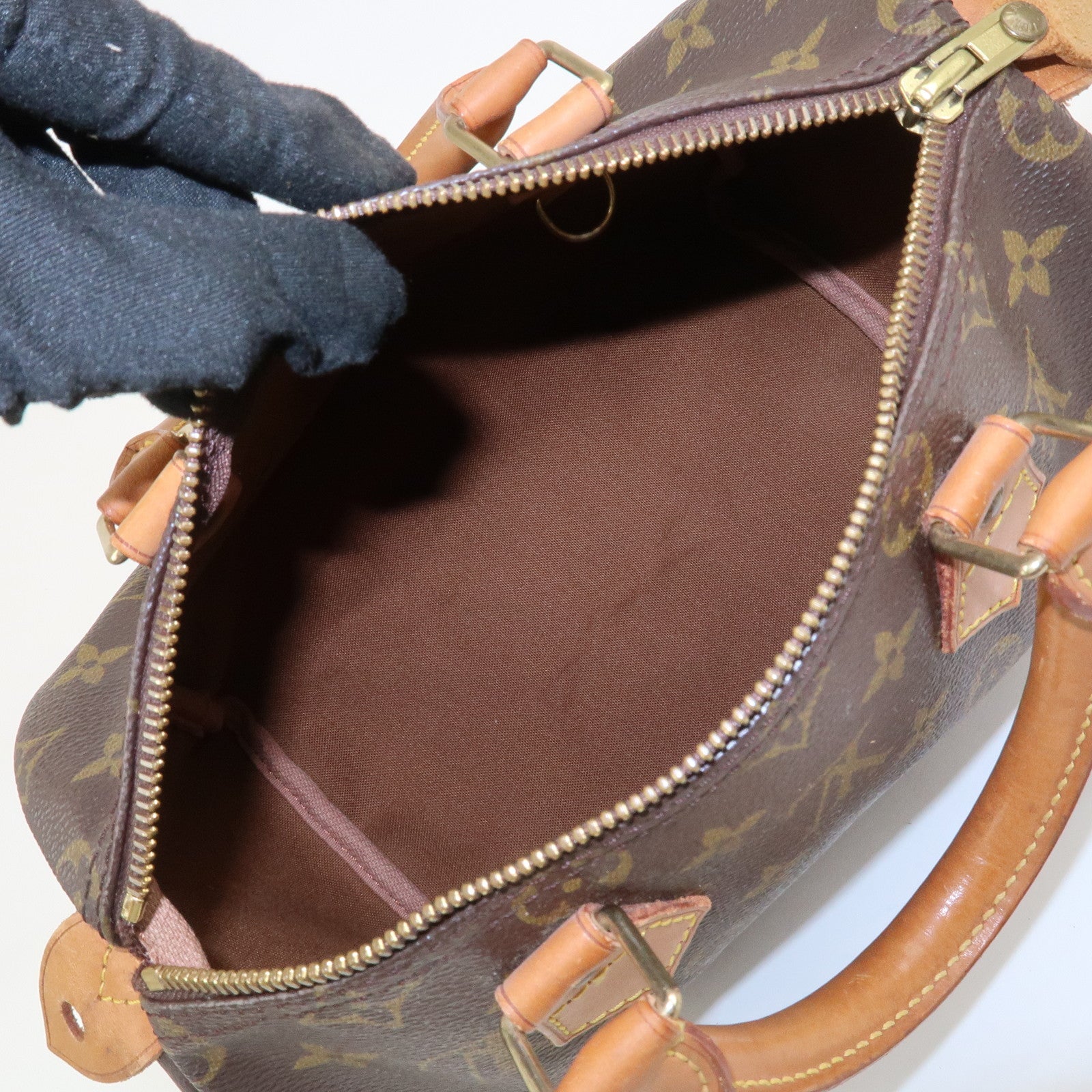 Louis Vuitton Monogram Speedy 25 Boston Bag Hand Bag Brown M41528