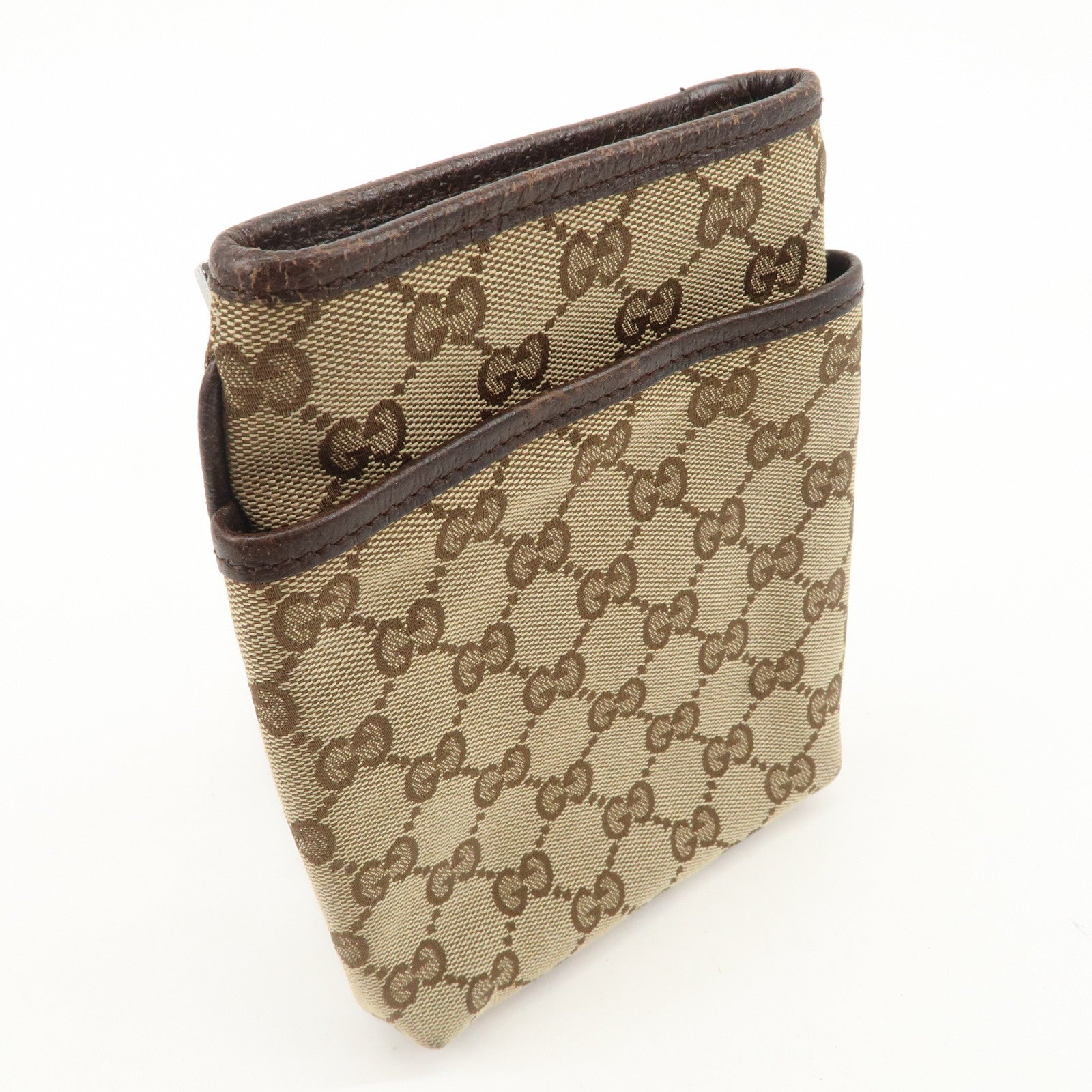 GUCCI Sherry GG Canvas Leather Shoulder Bag Beige Brown 141863 Used