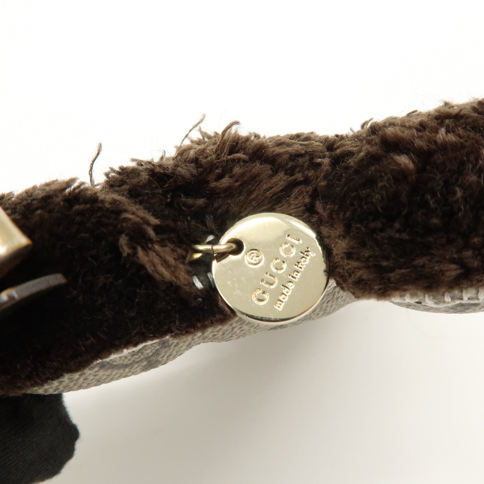 GUCCI GG Supreme Canvas Gucciori Poodle Bag Key Charm Brown 206079