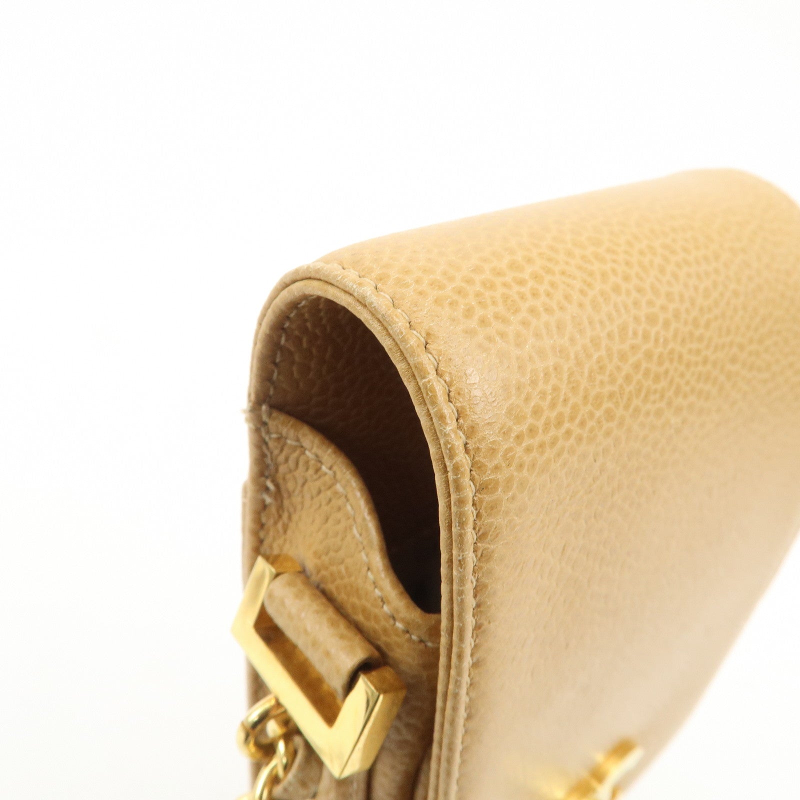 CHANEL COCO Mark Chain Shoulder Bag Phone Case Light Brown