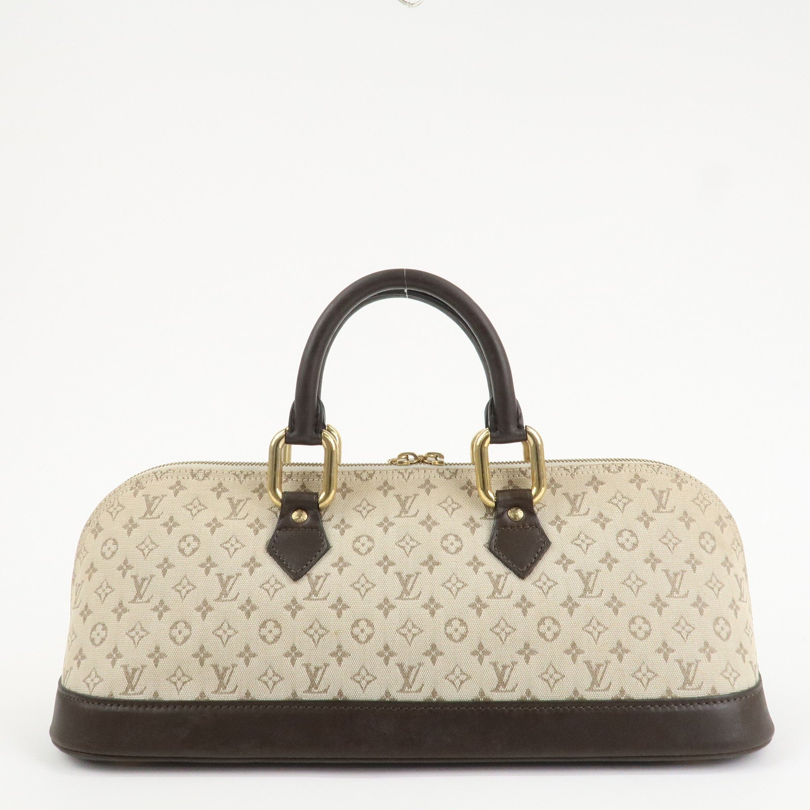 Louis Vuitton Monogram Mini Leather Canvas Hand Bag Khaki M92205 Used