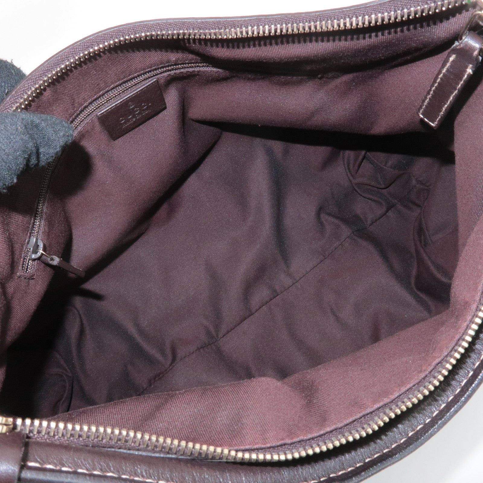 GUCCI Abbey GG Canvas Leather Shoulder Bag Hand Bag Beige Brown 189833 Used