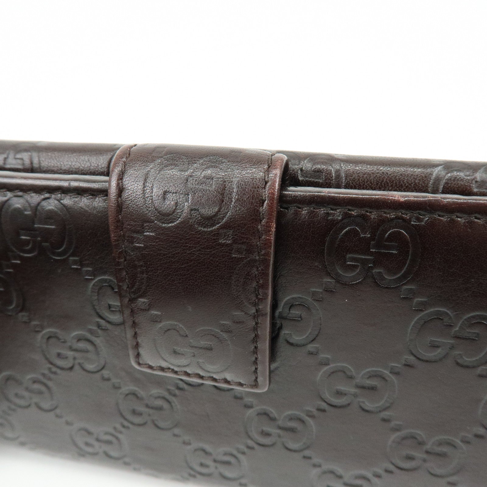 GUCCI Guccissima Leather Long Wallet Dark Brown 112715