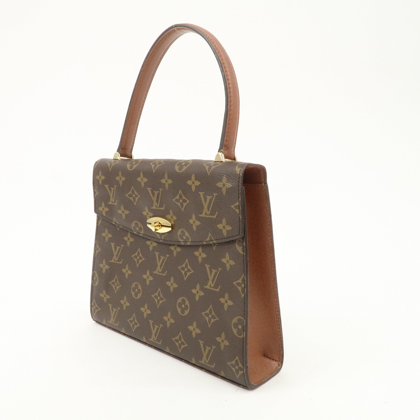 Louis Vuitton Monogram Malesherbes Hand Bag Brown M51379 Used
