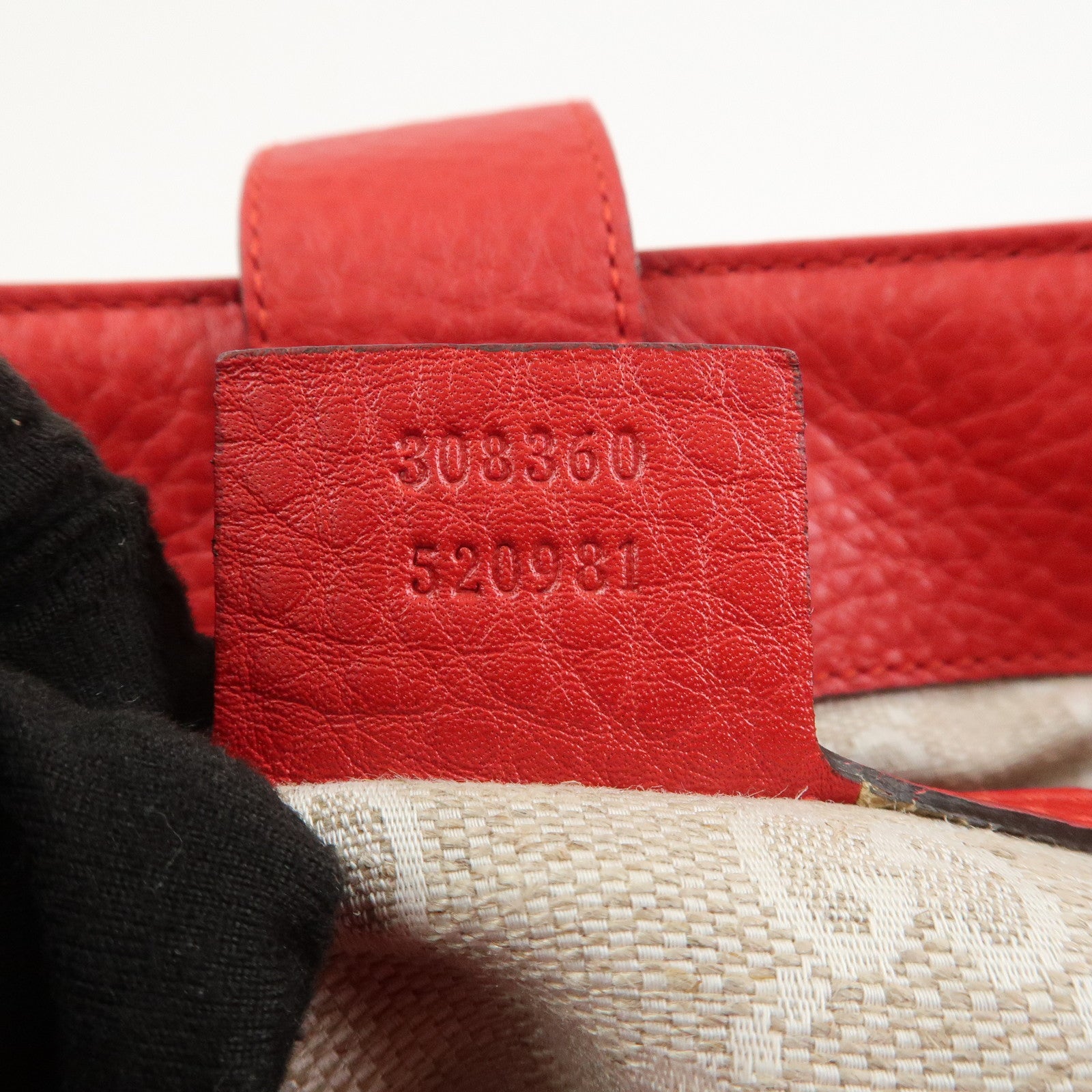 GUCCI Bamboo Leather 2Way Shoulder Bag Hand Bag Red 308360